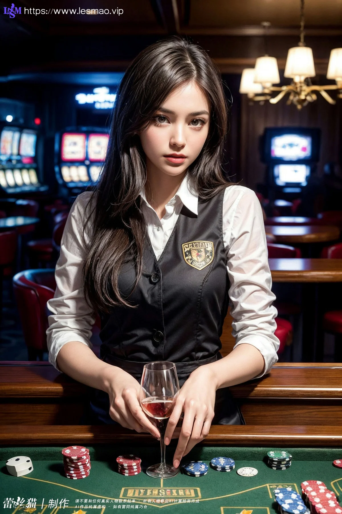 AIG  No.091 黑丝荷官妩媚爆乳 - 7