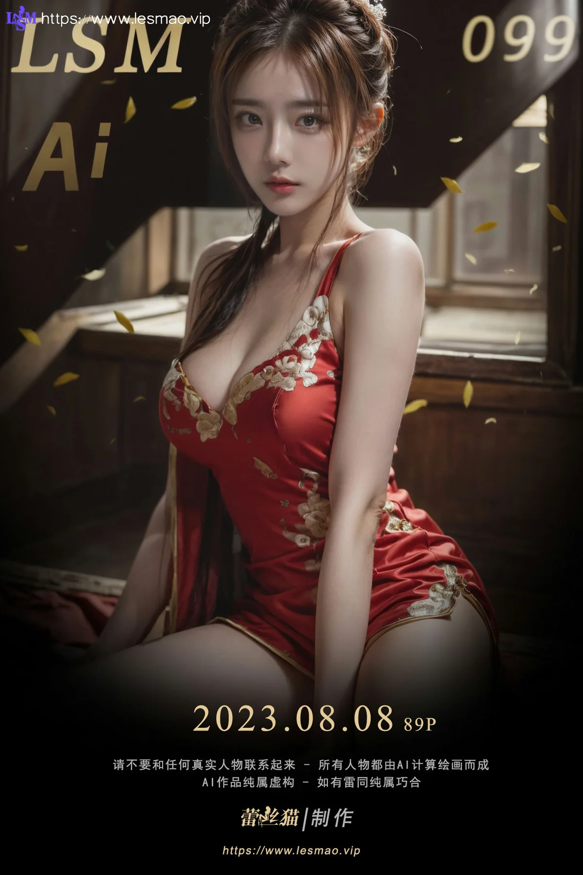 AIG  No.099 红色紧身裙酥胸美乳 - 1