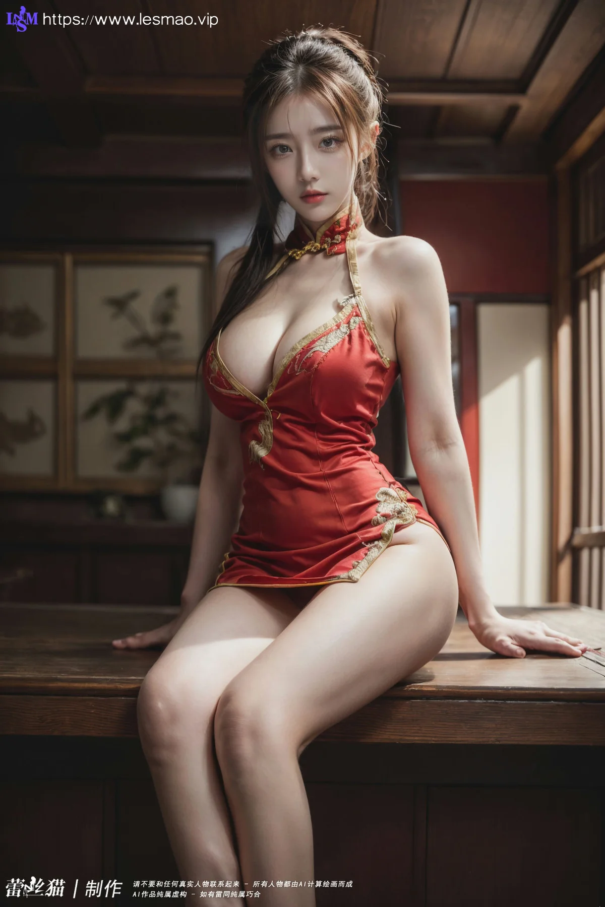AIG  No.099 红色紧身裙酥胸美乳 - 10