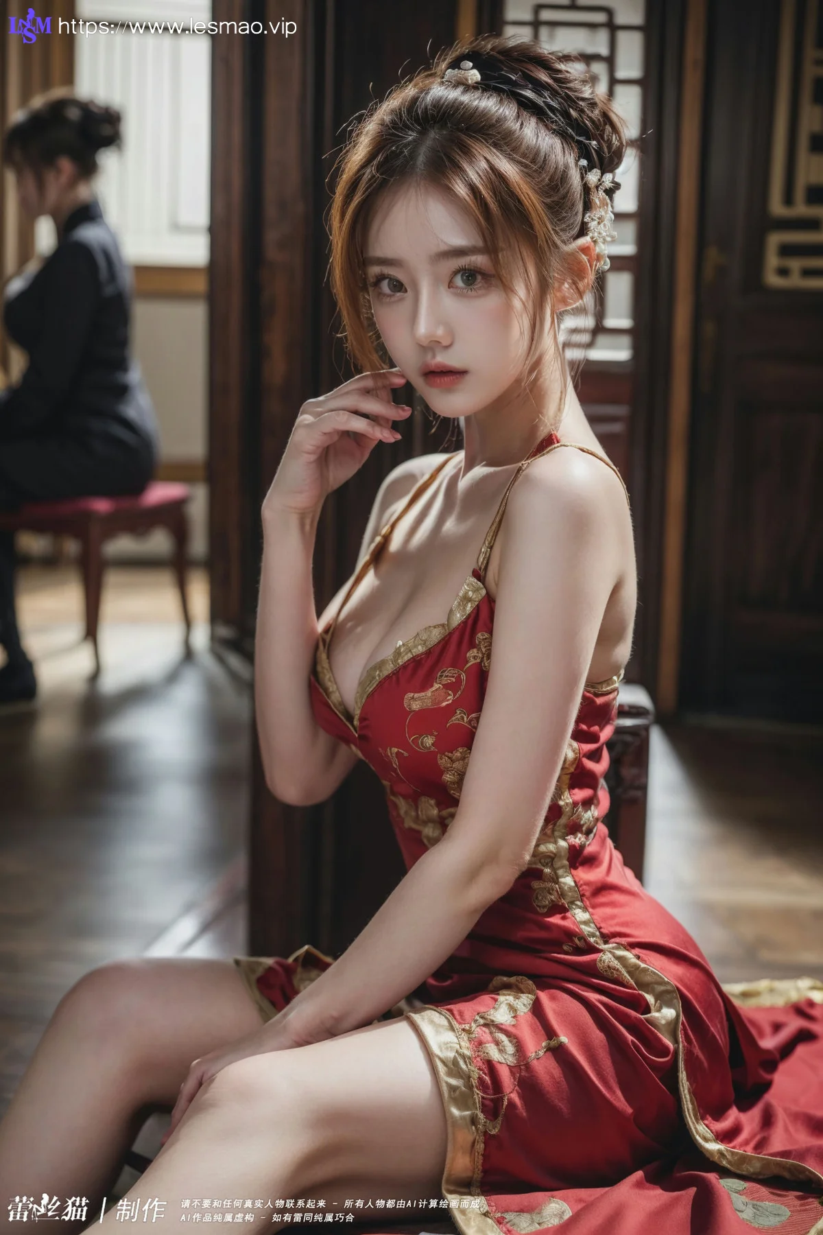 AIG  No.099 红色紧身裙酥胸美乳 - 2