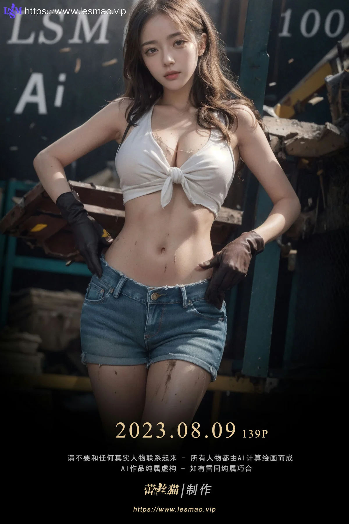 AIG  No.100 工地的长腿美女 - 1