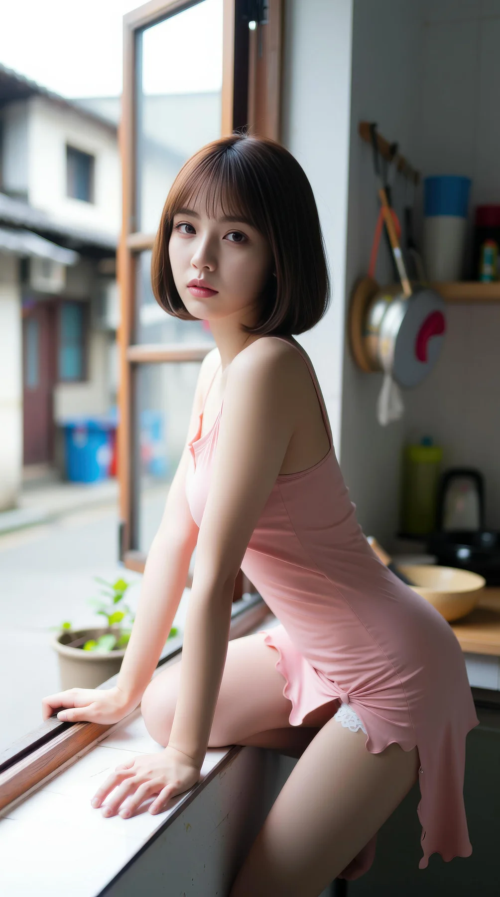 AIG  No.103 小乔不乔 短发活力少女粉嫩短裙 - 3