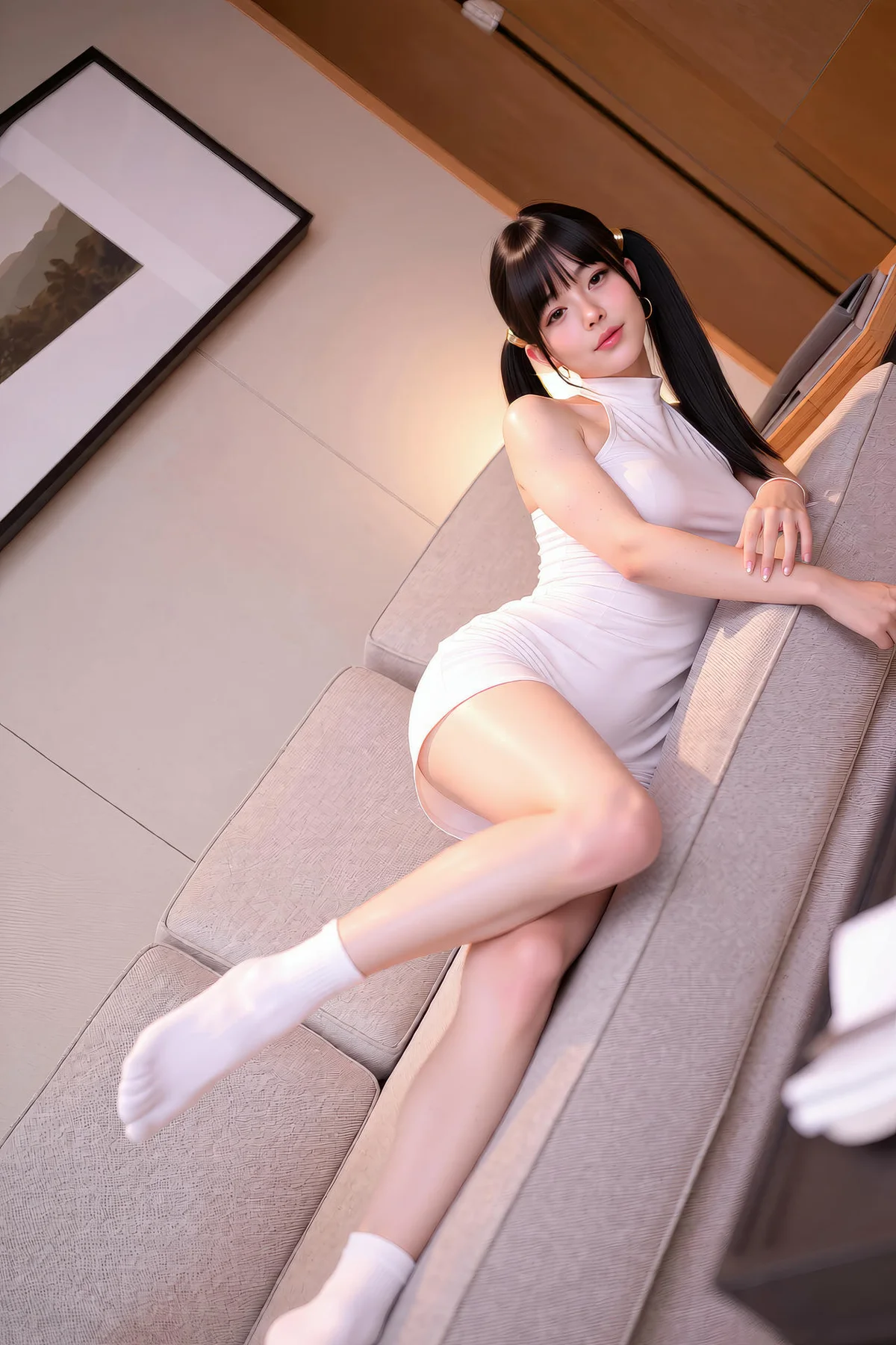 AIG  No.226 柚柚sasa白色紧身裙少女 - 9