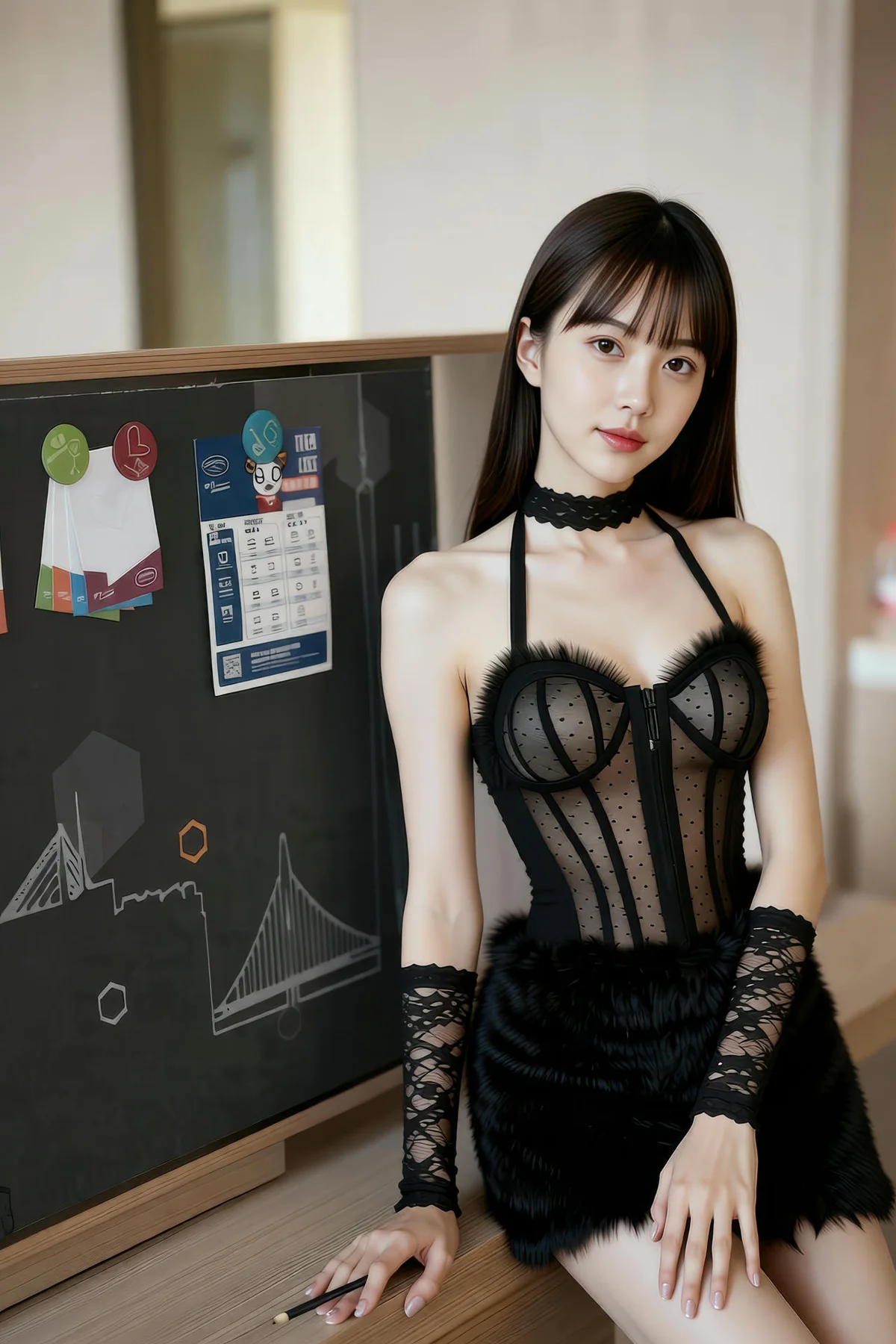 AIG  No.256 婉婉兔毛性感短裙 - 2