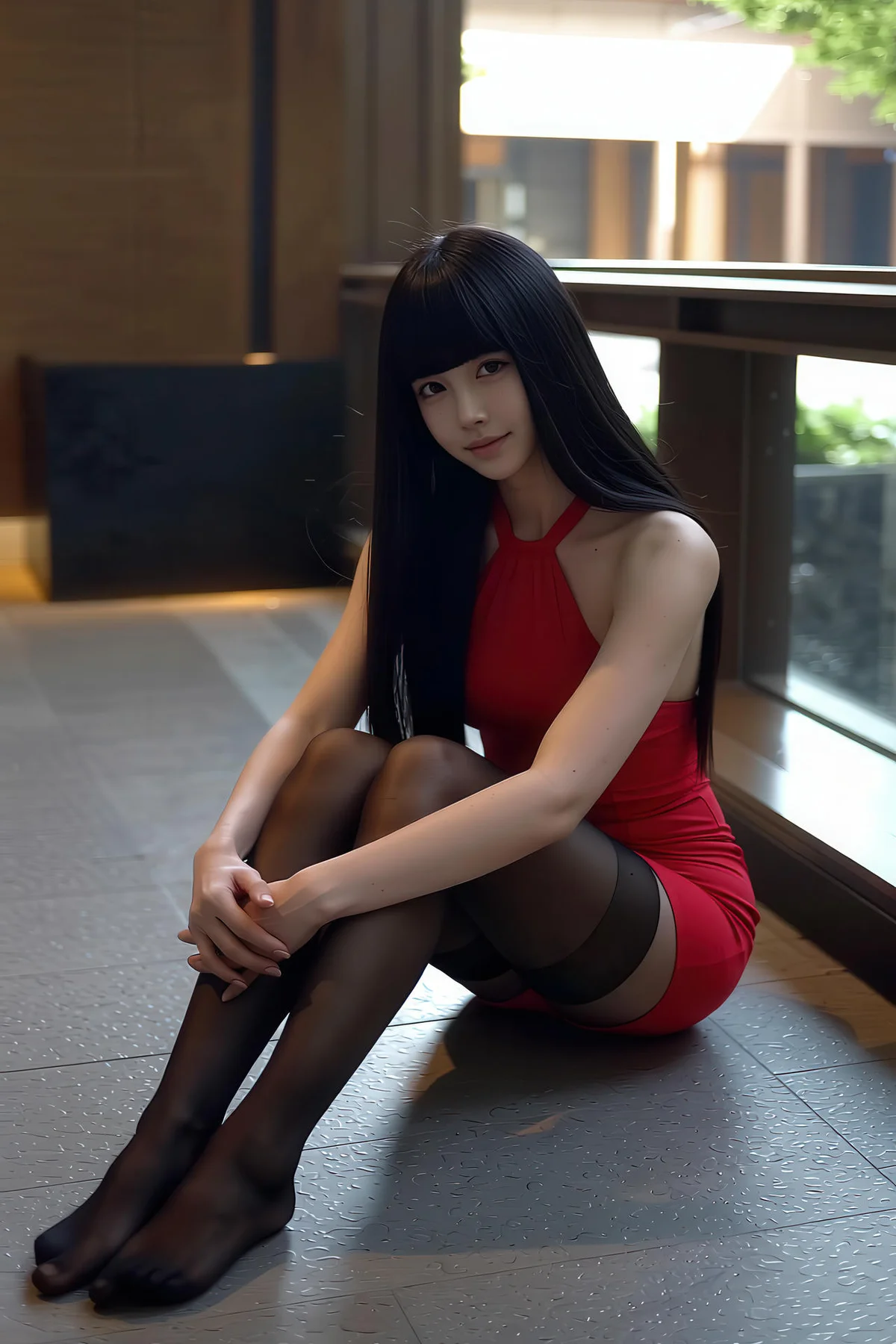 AIG  No.322 九歌lina红色黑丝紧身裙 - 8