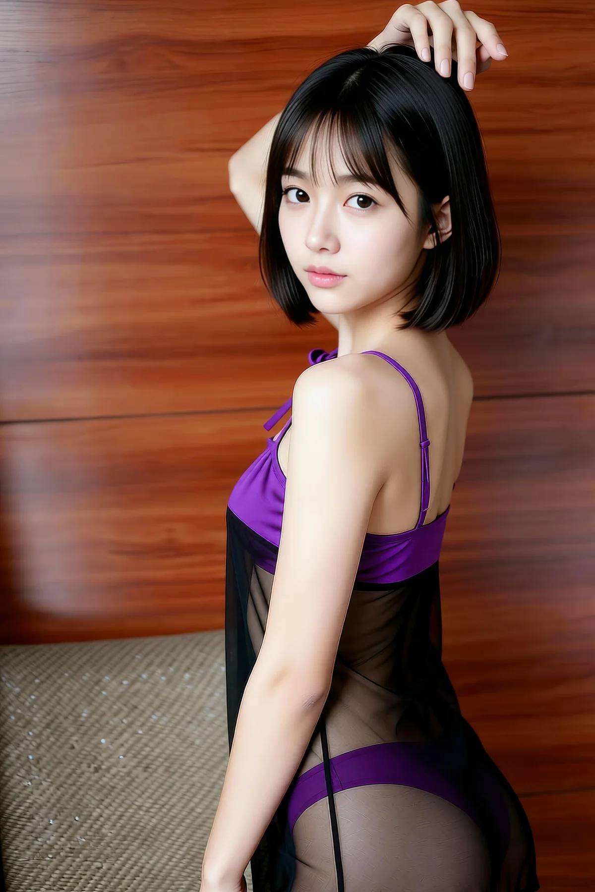 AIG  No.346 小乔紫色睡裙美腿 - 4
