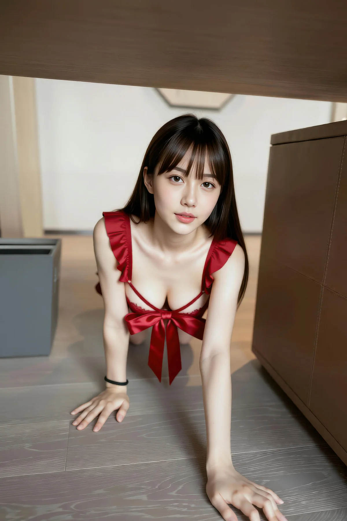 AIG  No.357 婉婉红色蕾丝连体衣 - 6
