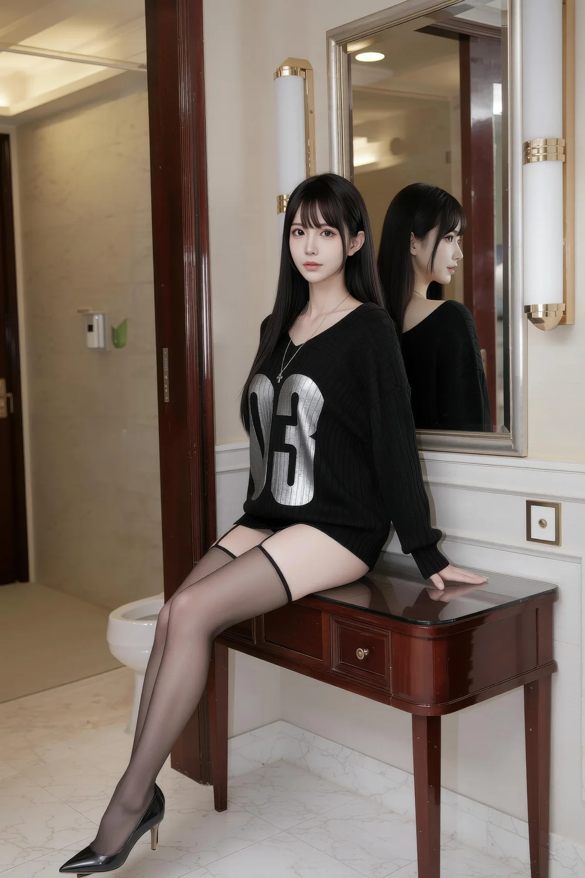 AIG  No.358 芭喜mila香肩黑丝高跟 - 6