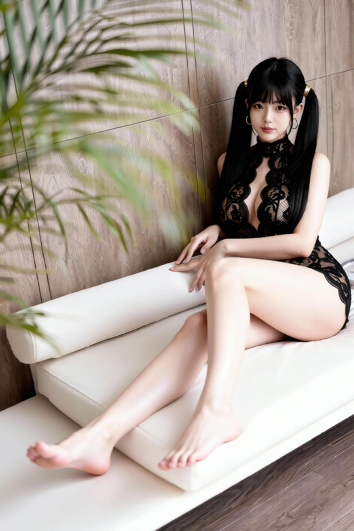 AIG  No.367  柚柚sasa黑色蕾丝连体衣 - 8