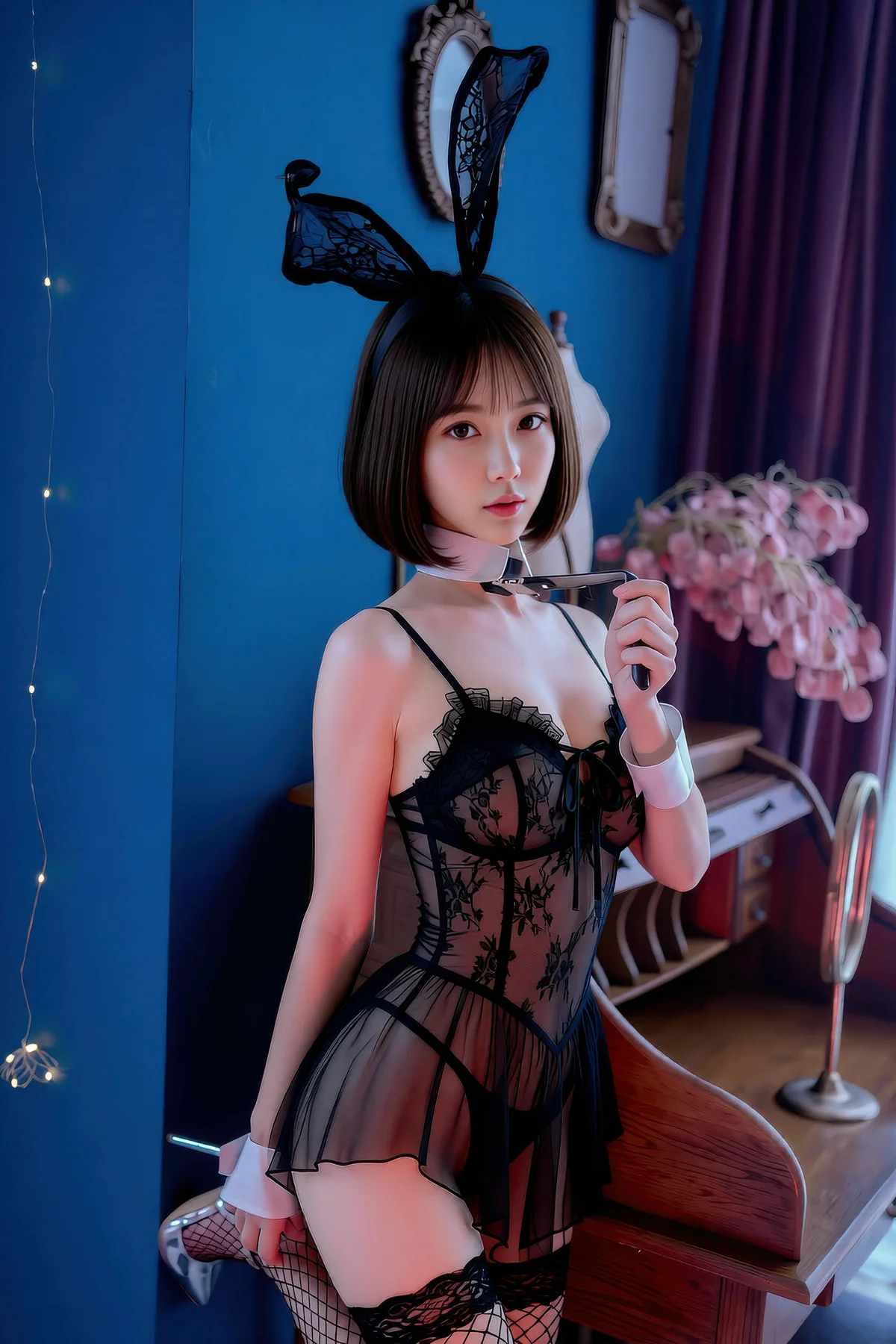AIG  No.406 小乔蕾丝内衣网袜 - 5