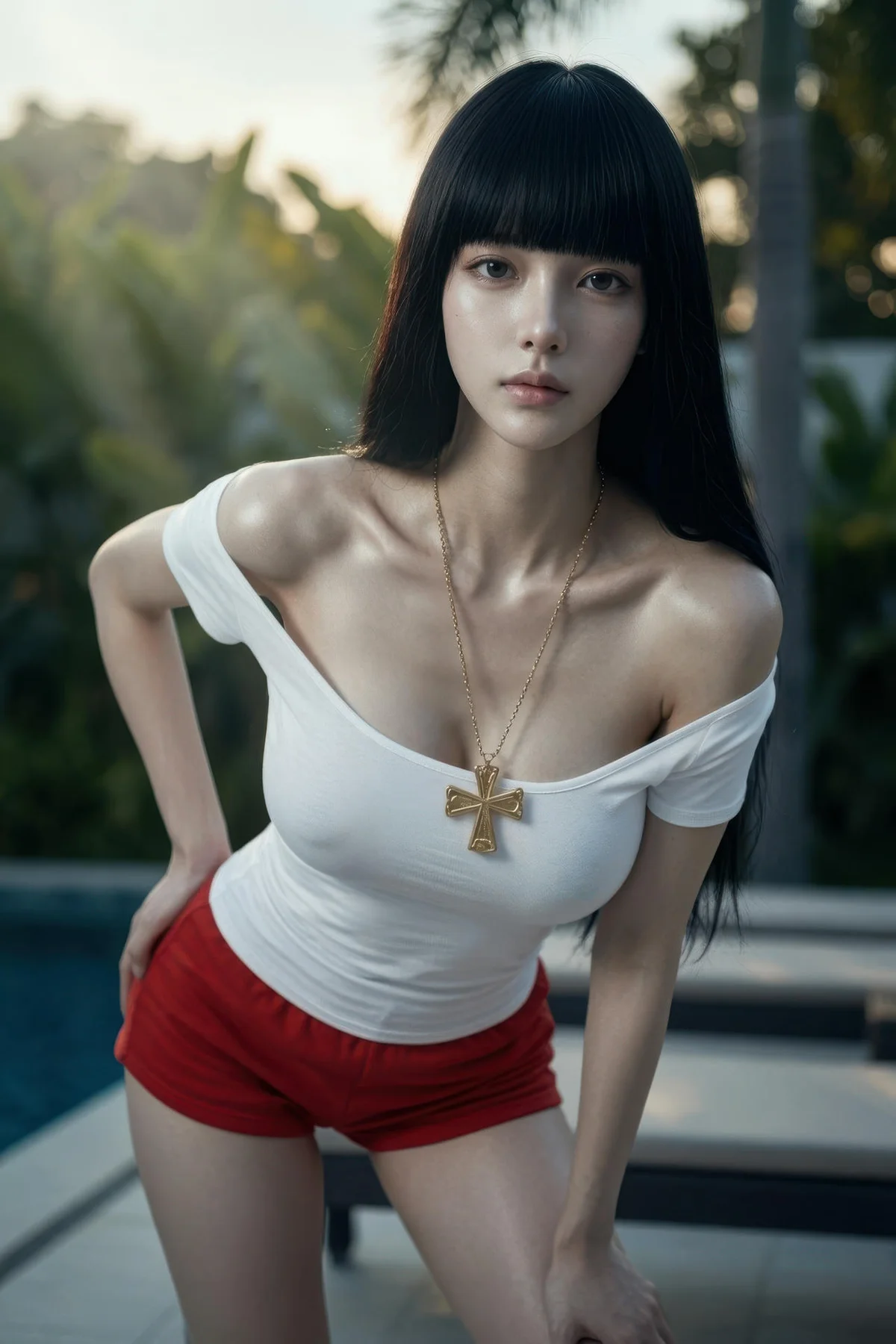 AIG  No.454 九歌lina红色短裤个性美女 - 3