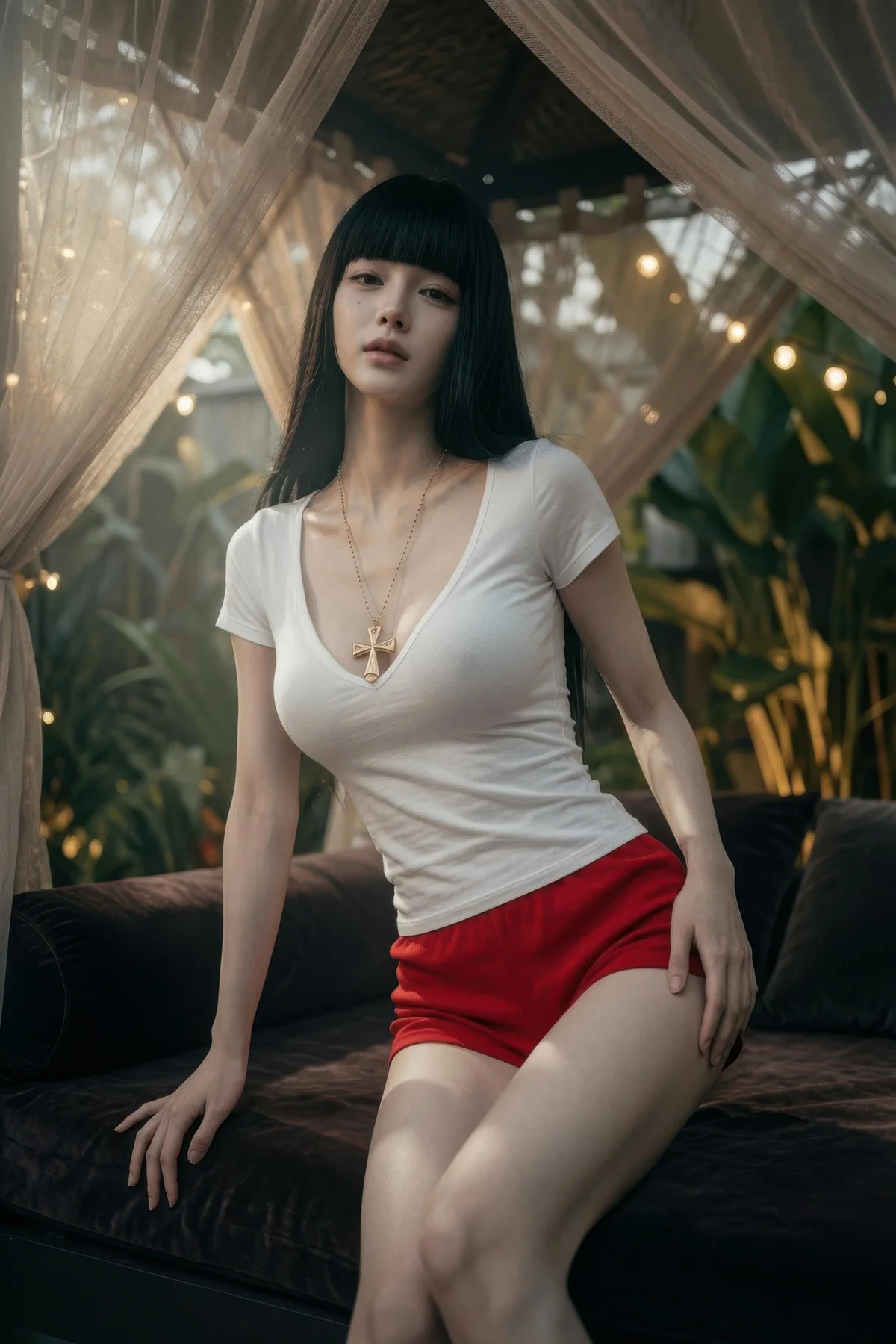 AIG  No.454 九歌lina红色短裤个性美女 - 2