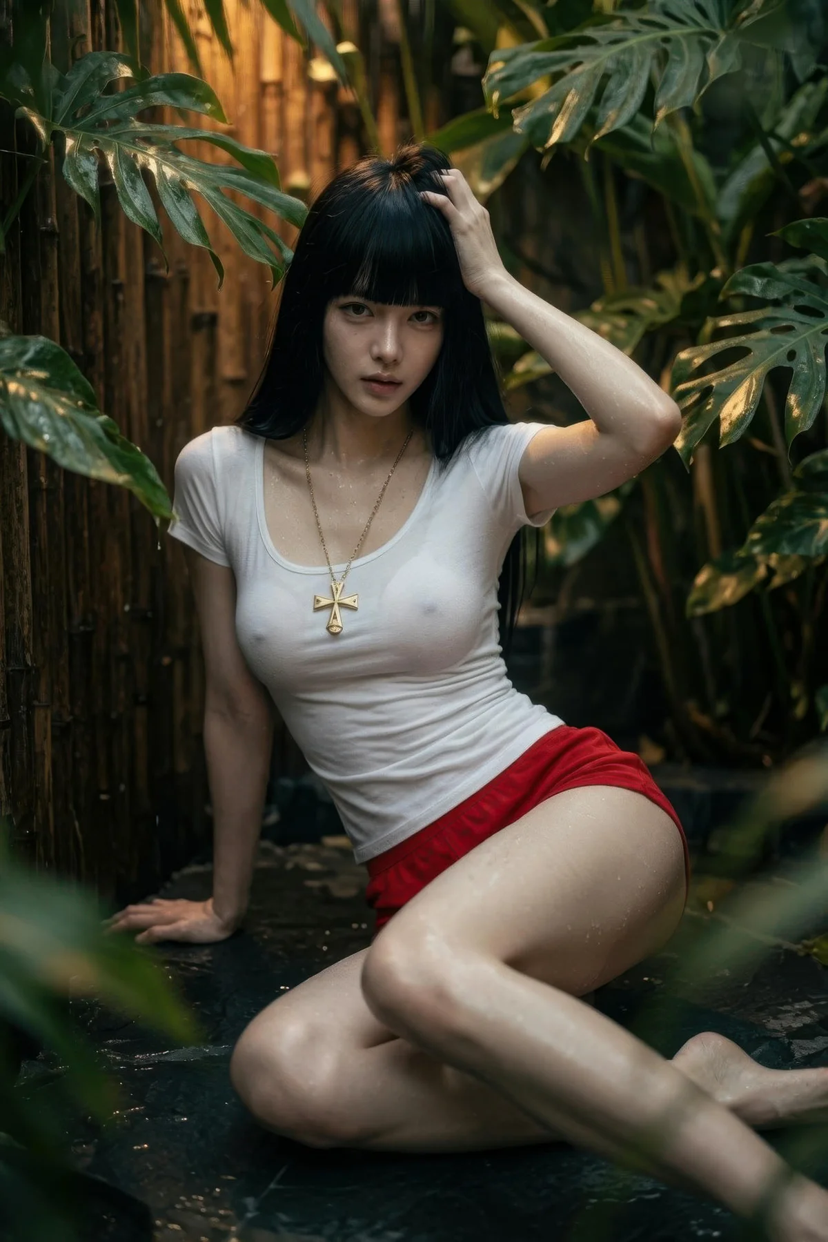 AIG  No.454 九歌lina红色短裤个性美女 - 3