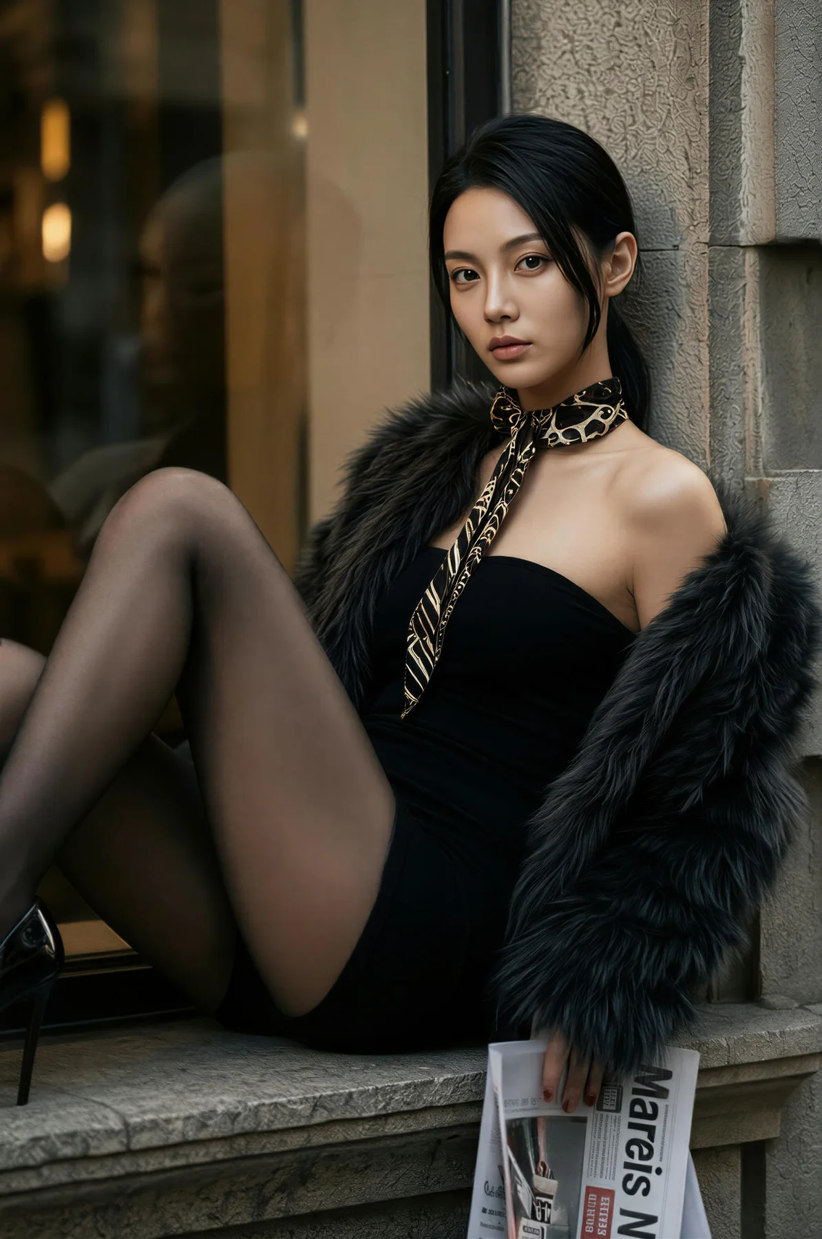 AIG  No.476 柒琪喵香肩黑丝写真 - 4
