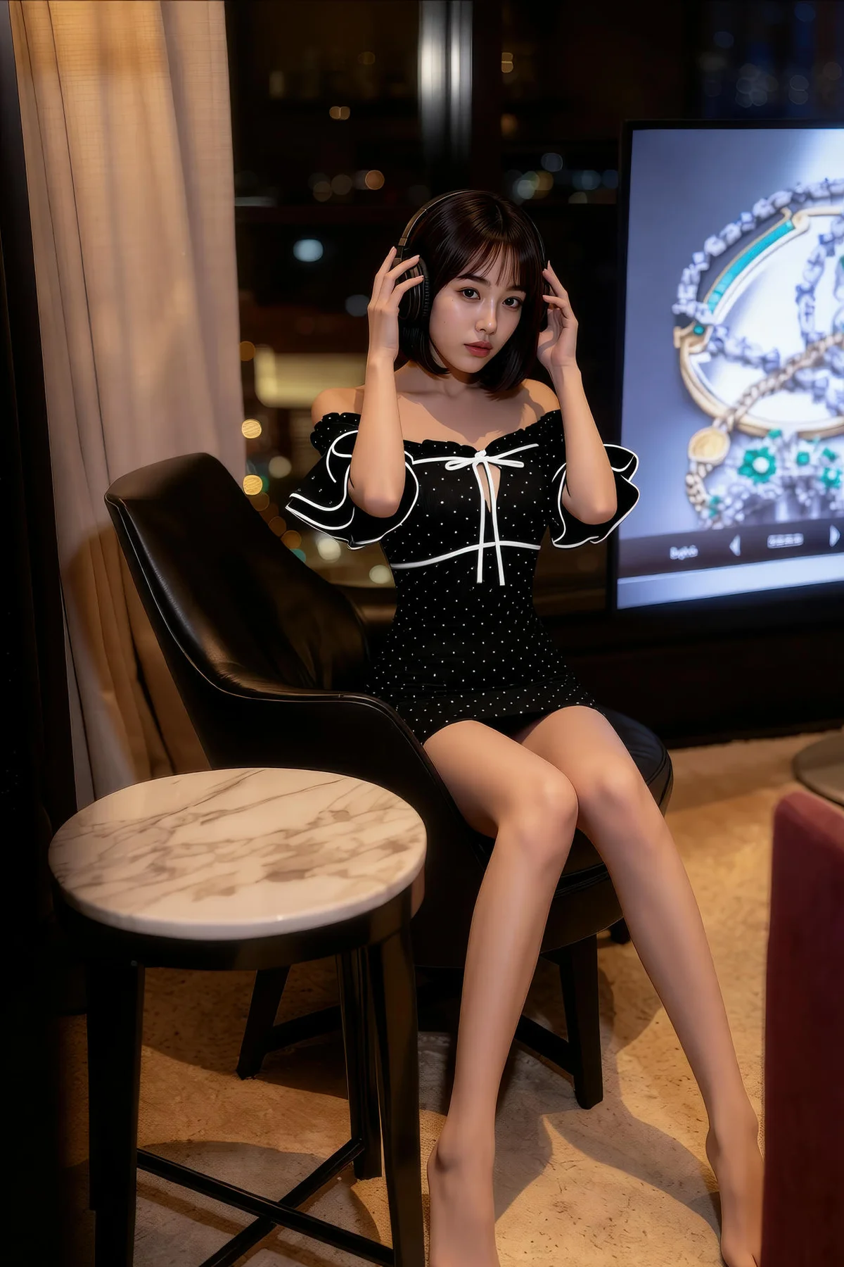 AIG  No.499 小乔香肩白色裙子 - 6