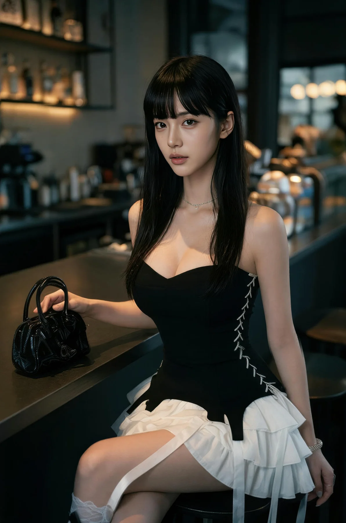 AIG  No.516 九歌lina白色褶皱裙长腿 - 1