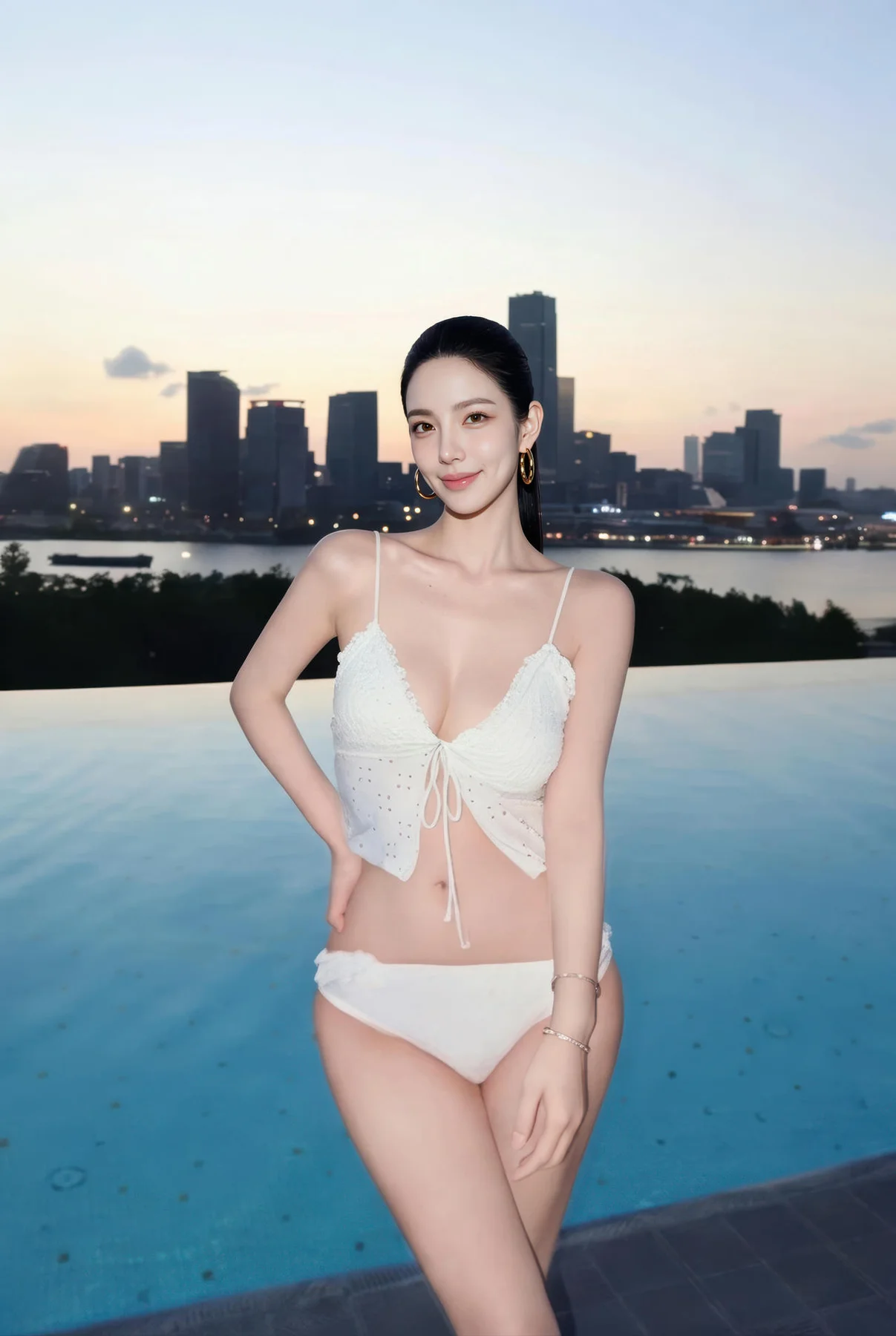 AIG  No.541 米妹爆乳白色吊带 - 3