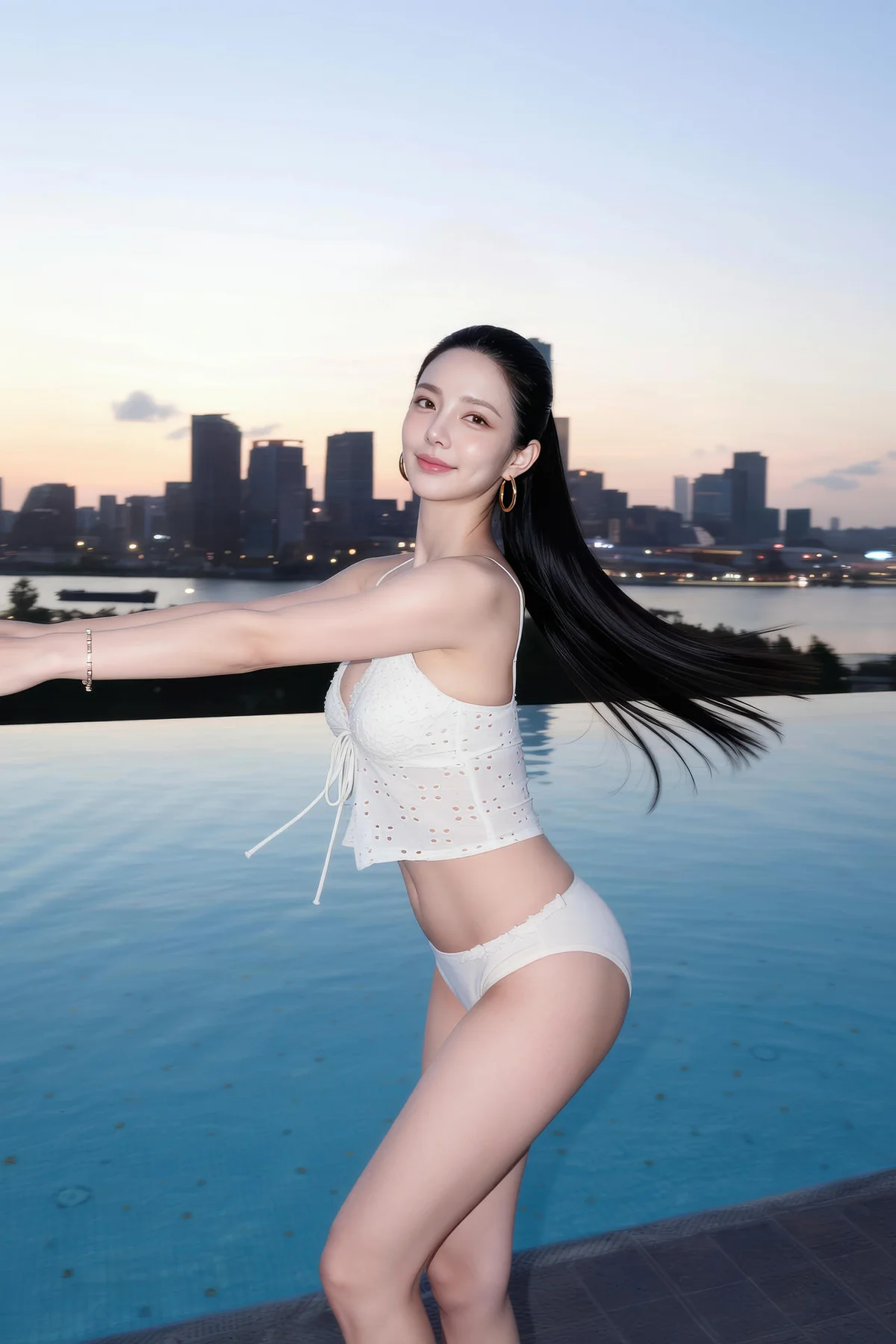 AIG  No.541 米妹爆乳白色吊带 - 2