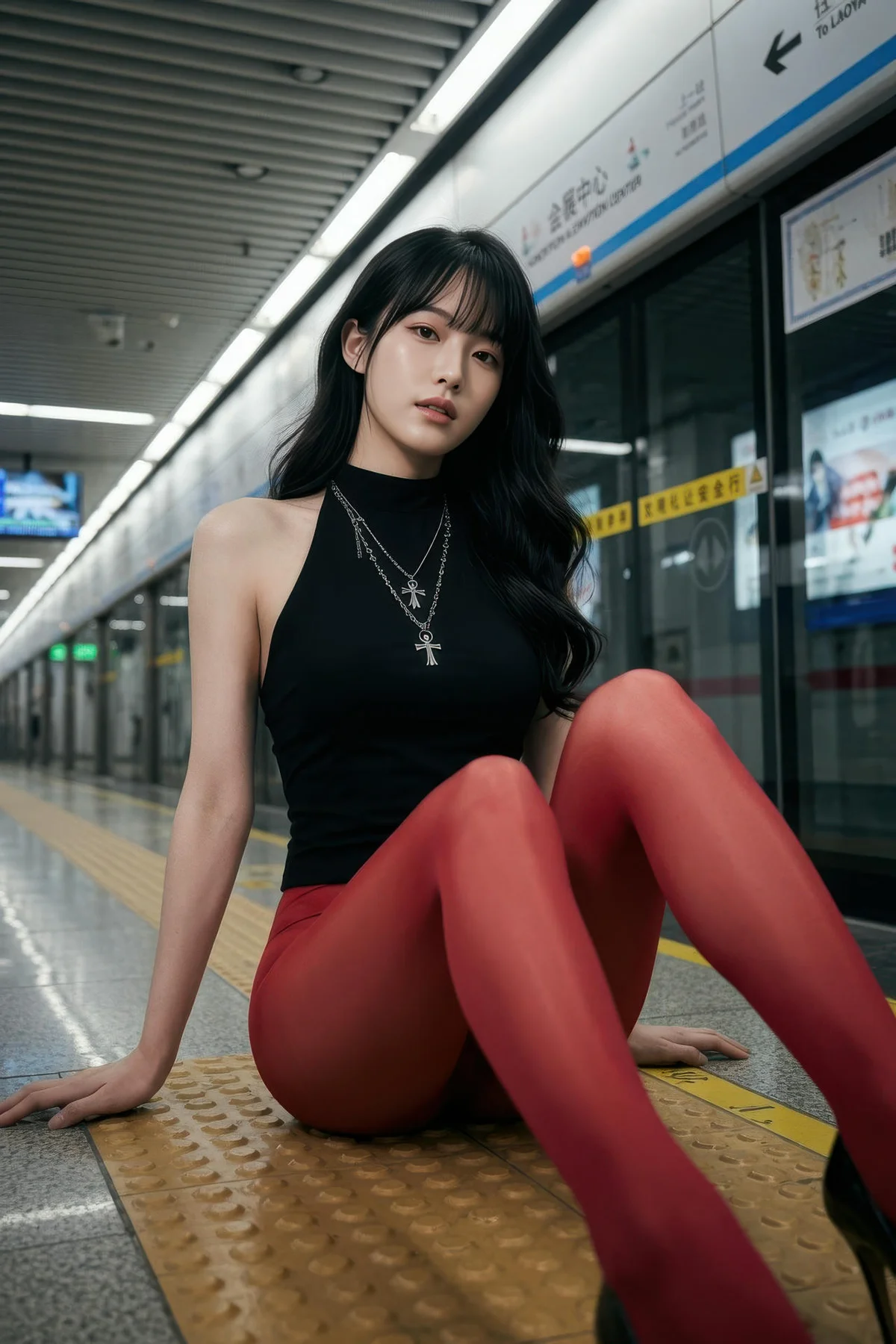 AIG  No.550 芭喜mila地铁红色丝袜 - 2