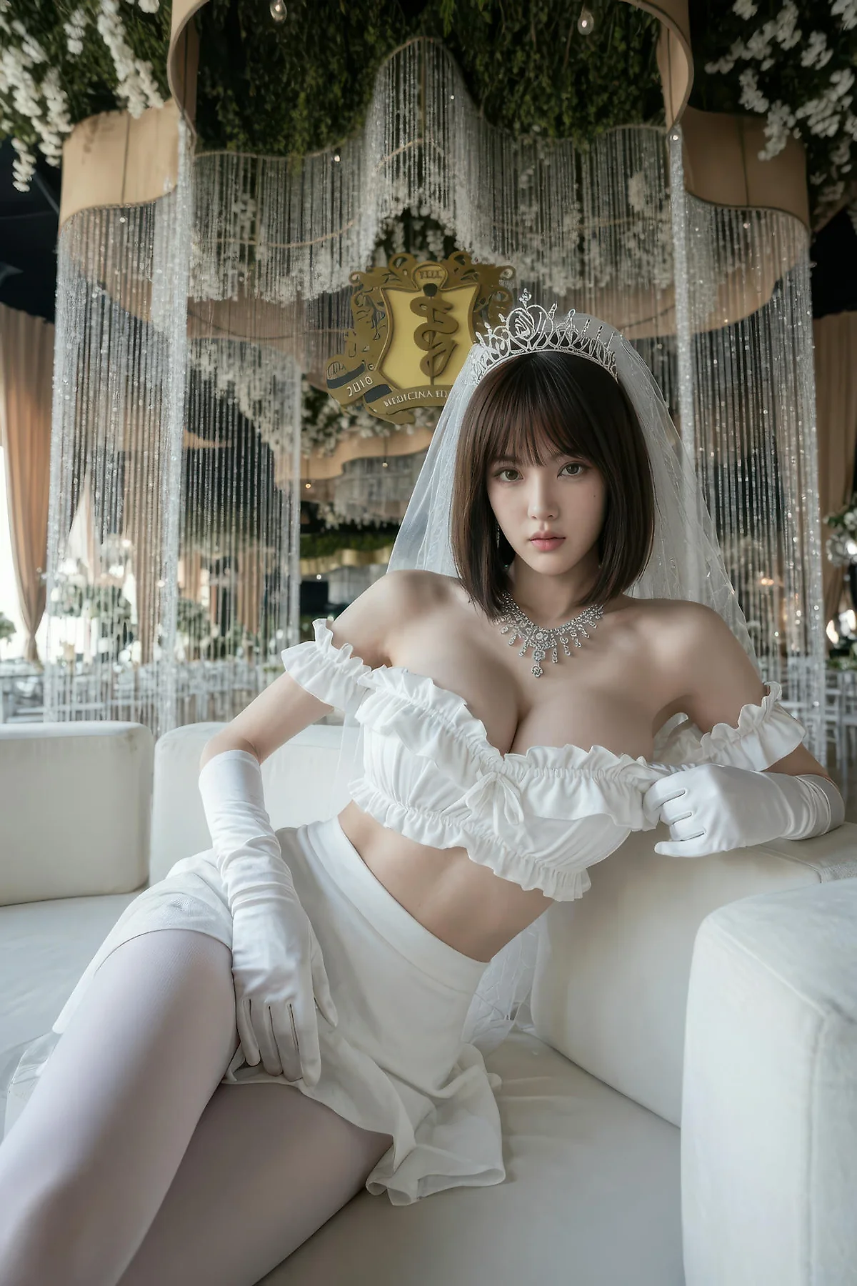 AIG  No.560 小乔香肩白丝礼服 - 5