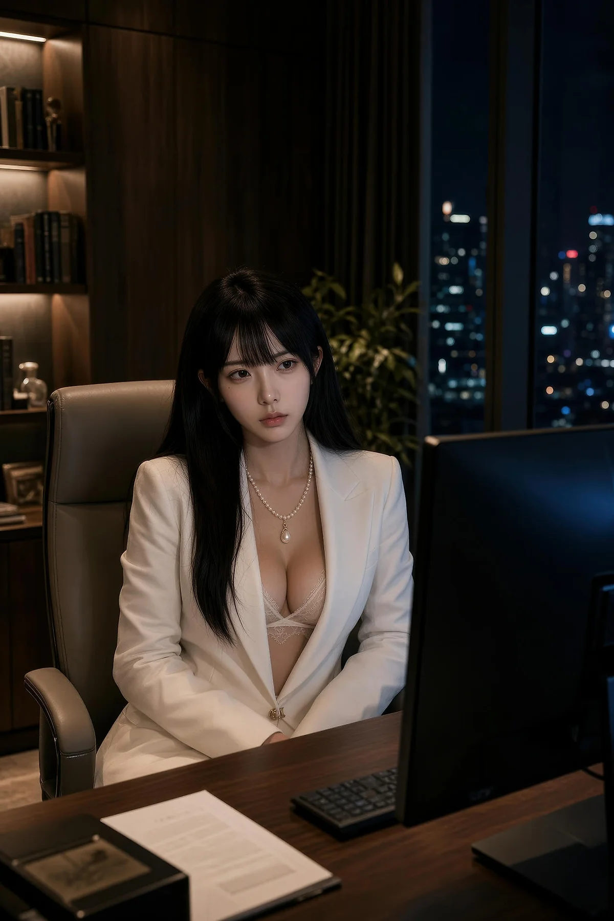 AIG  No.571 芭喜mila白色办公ol气质美女 - 9