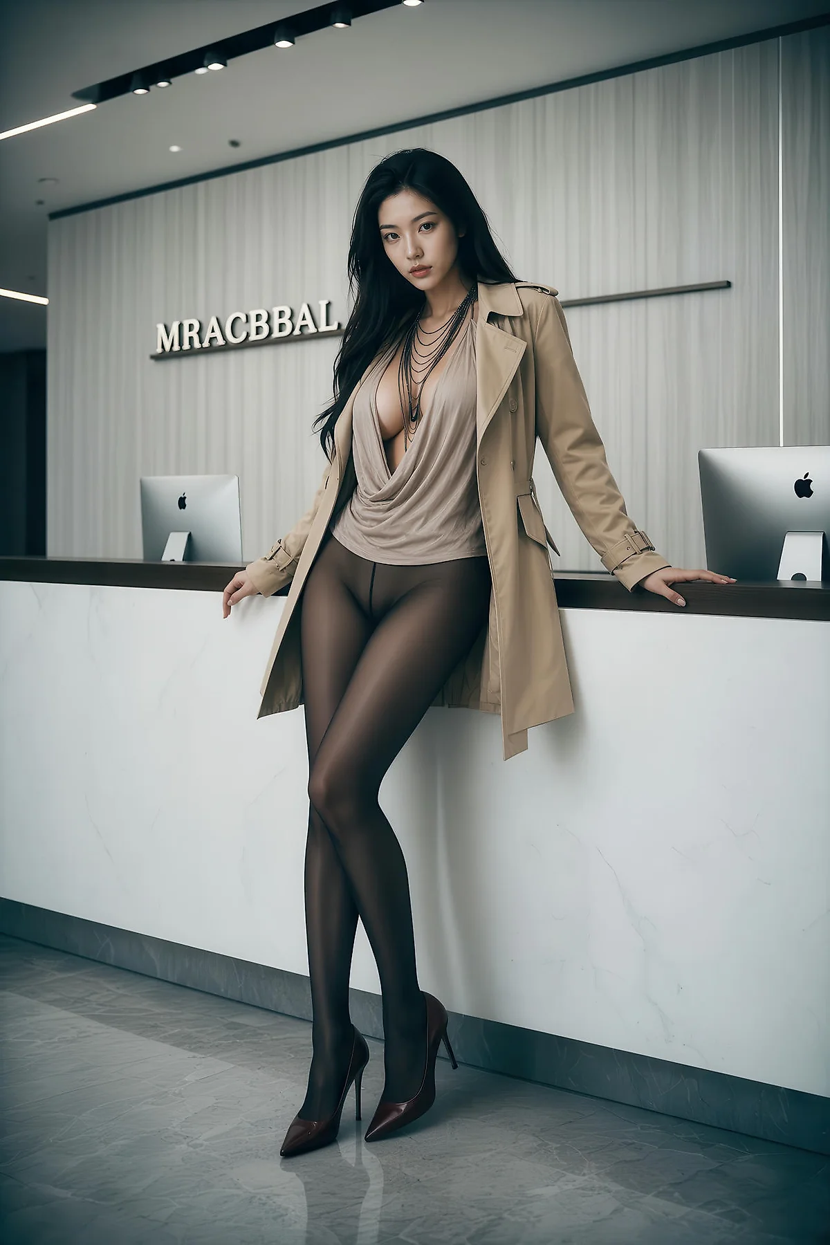 AIG  No.575 斯蔓爆乳衬衫风衣写真 - 1