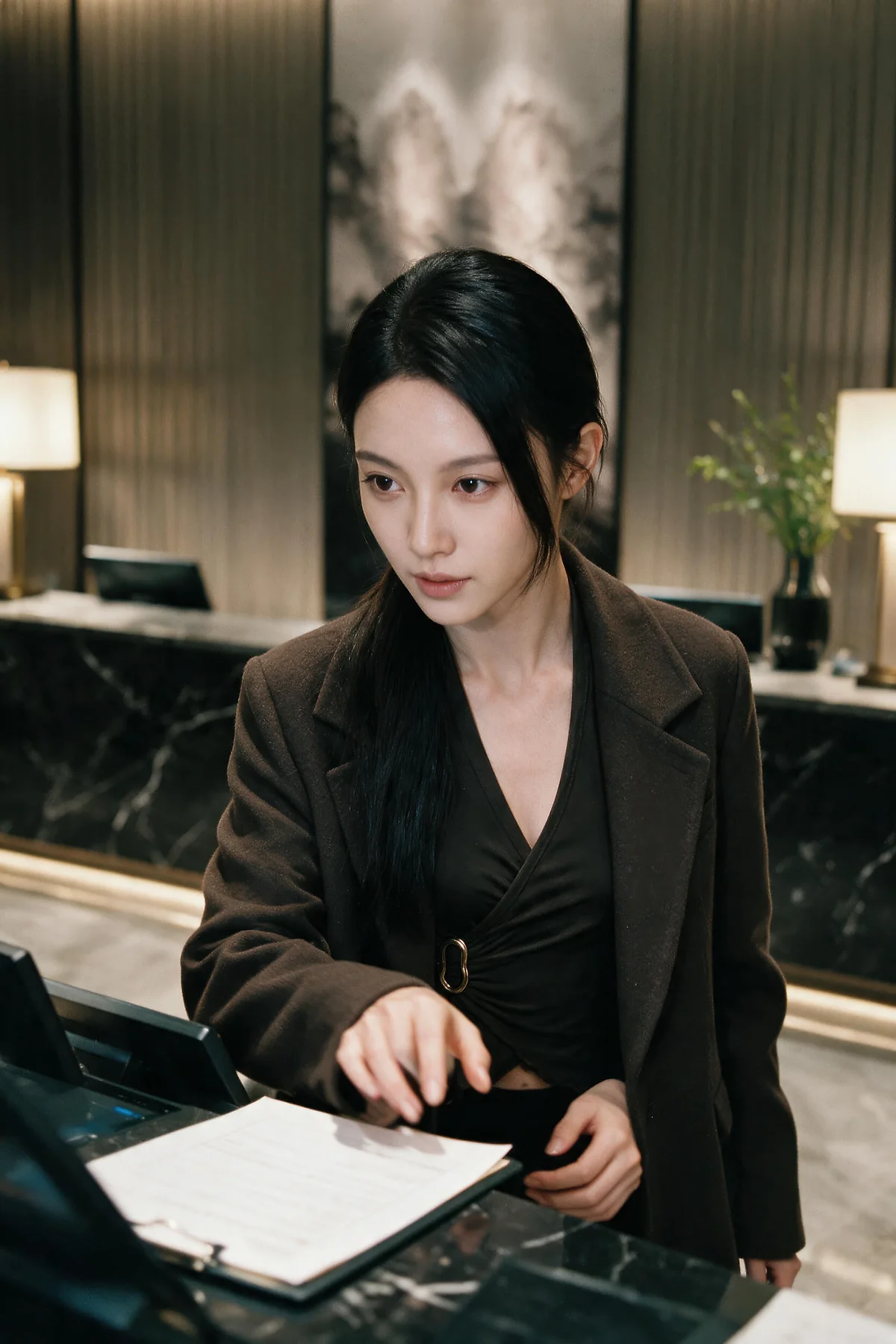 AIG  No.578 柒琪喵黑丝长腿西服 - 1