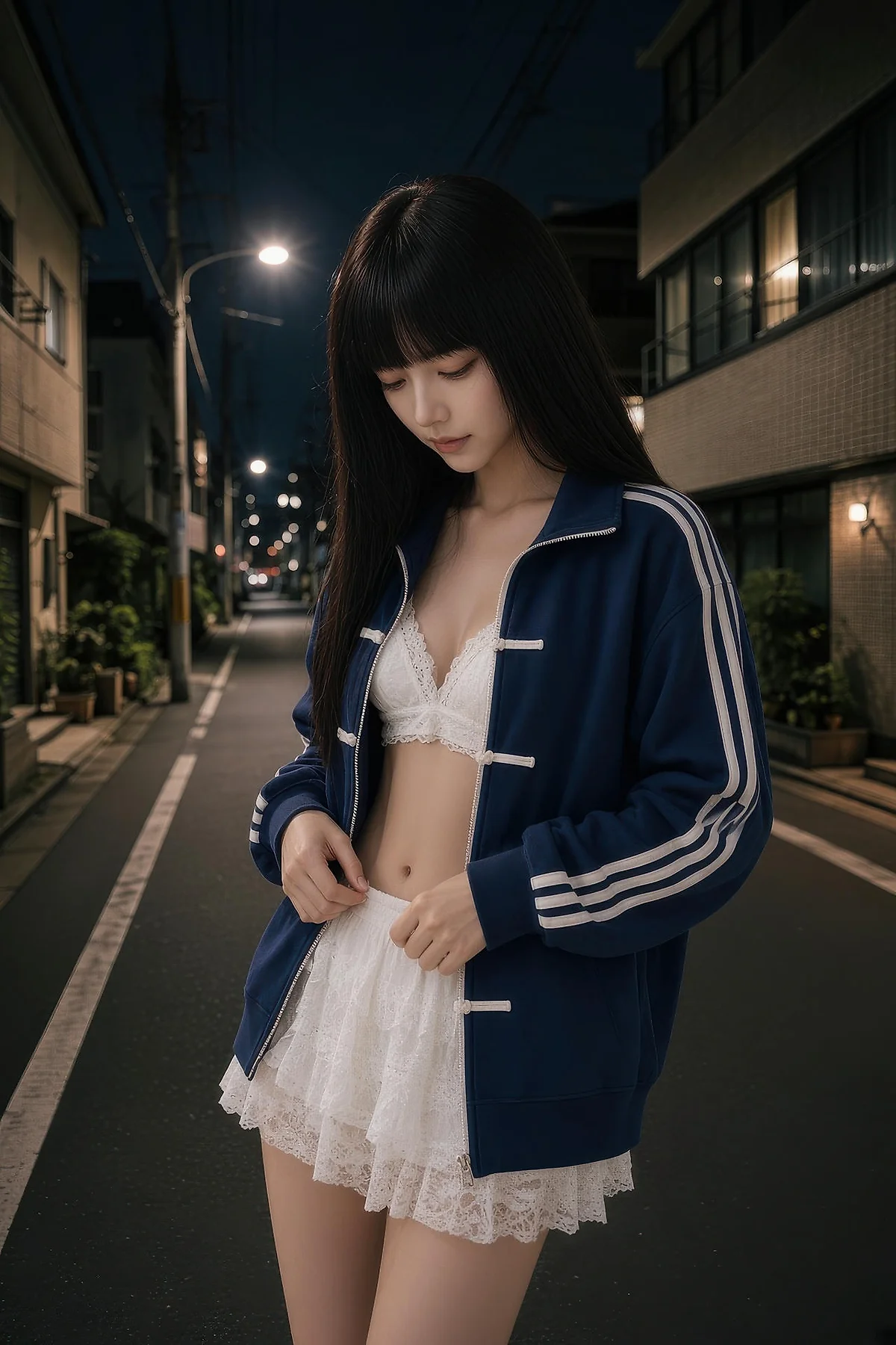 AIG  No.586 九歌lina超美白色蕾丝短裙 - 2
