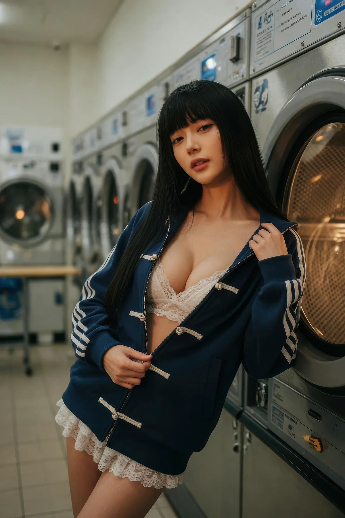 AIG  No.586 九歌lina超美白色蕾丝短裙 - 5