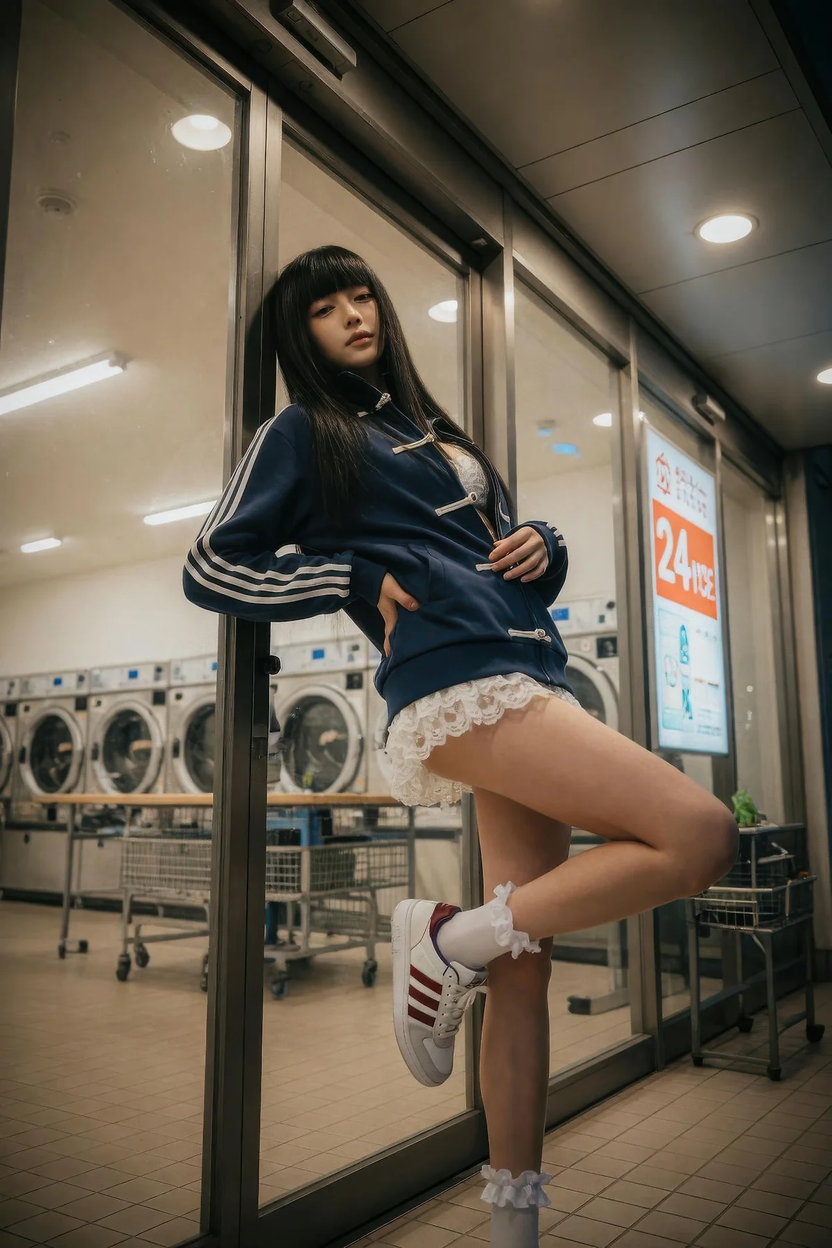 AIG  No.586 九歌lina超美白色蕾丝短裙 - 6