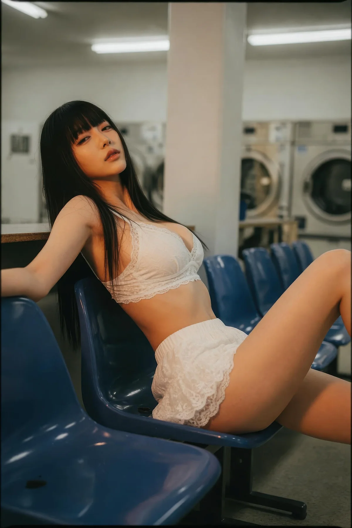 AIG  No.586 九歌lina超美白色蕾丝短裙 - 7