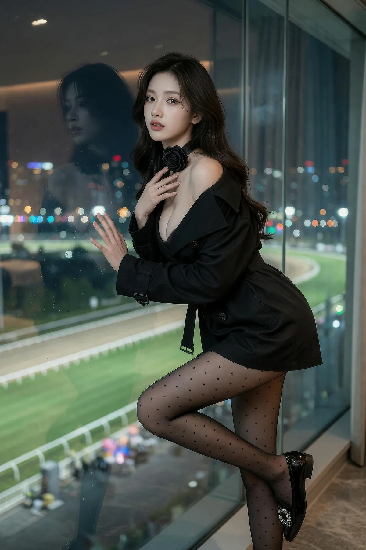AIG  No.589 斯蔓黑丝风衣爆乳美女 - 10
