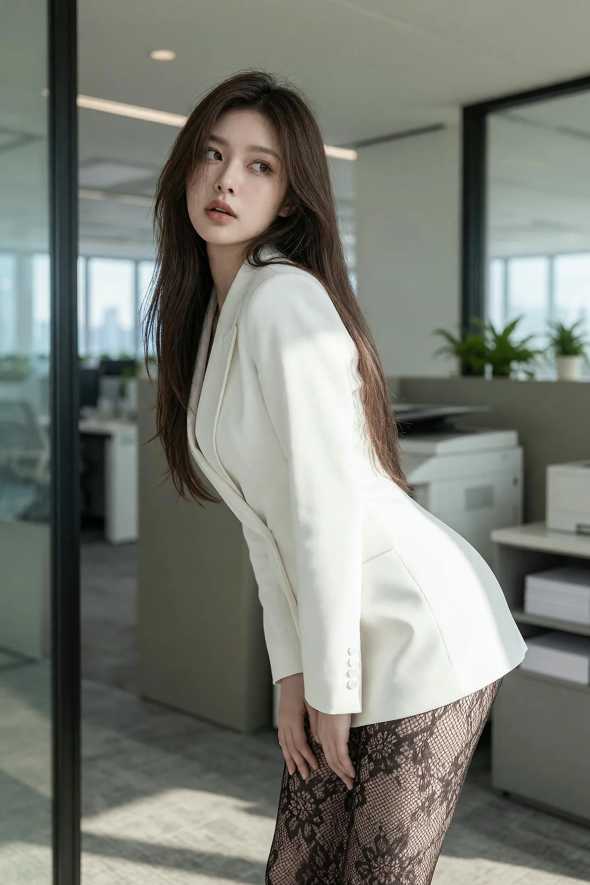 AIG  No.606 糖er办公室套装蕾丝袜 - 1