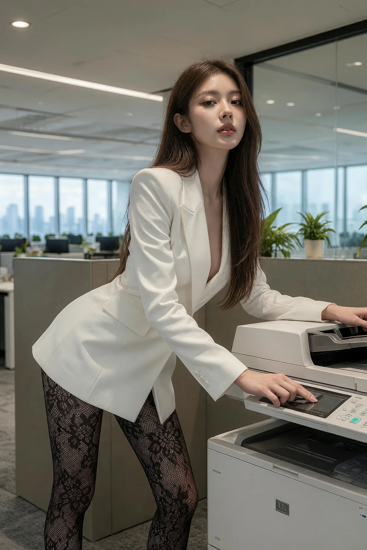 AIG  No.606 糖er办公室套装蕾丝袜 - 3