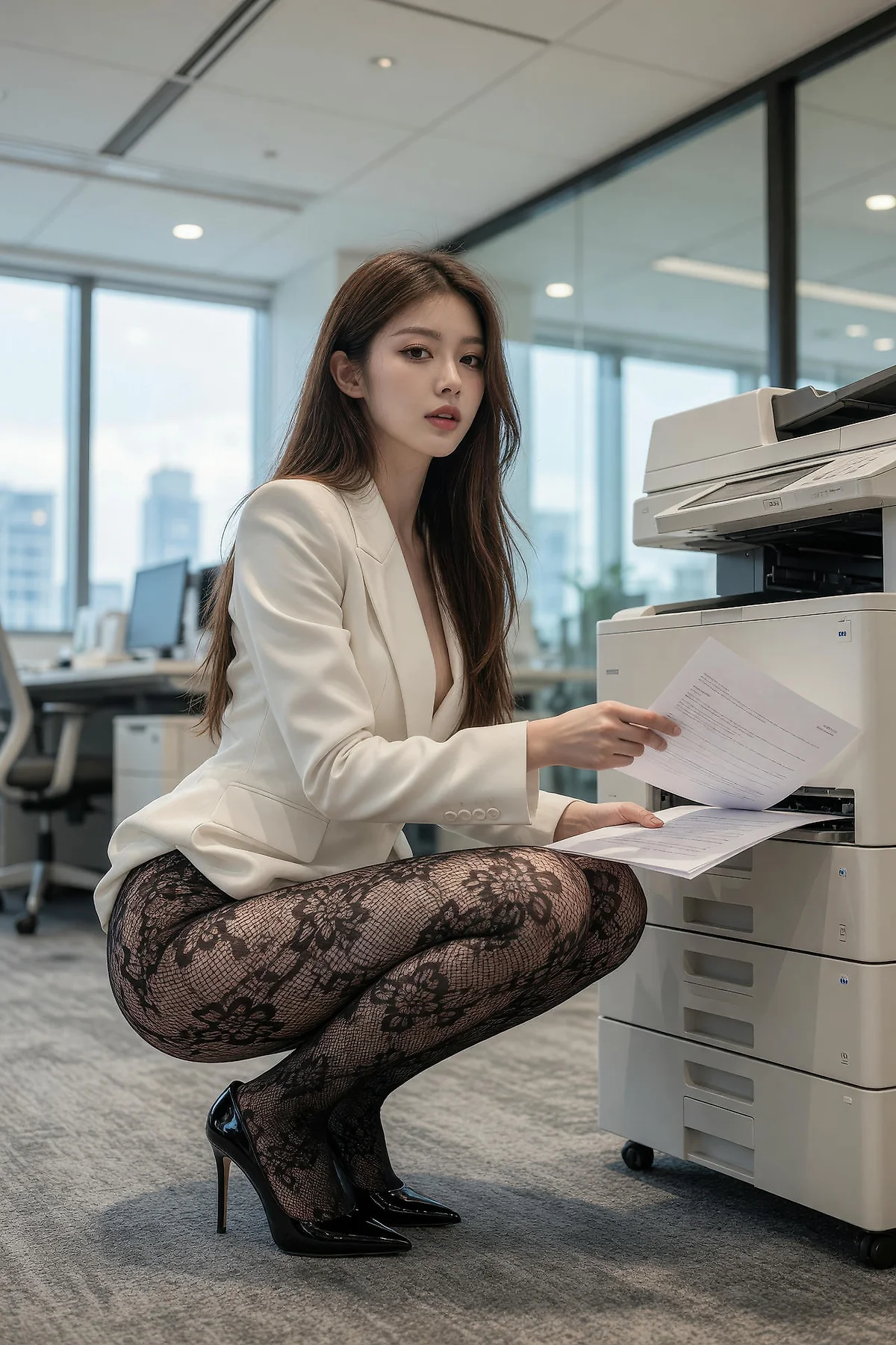 AIG  No.606 糖er办公室套装蕾丝袜 - 4
