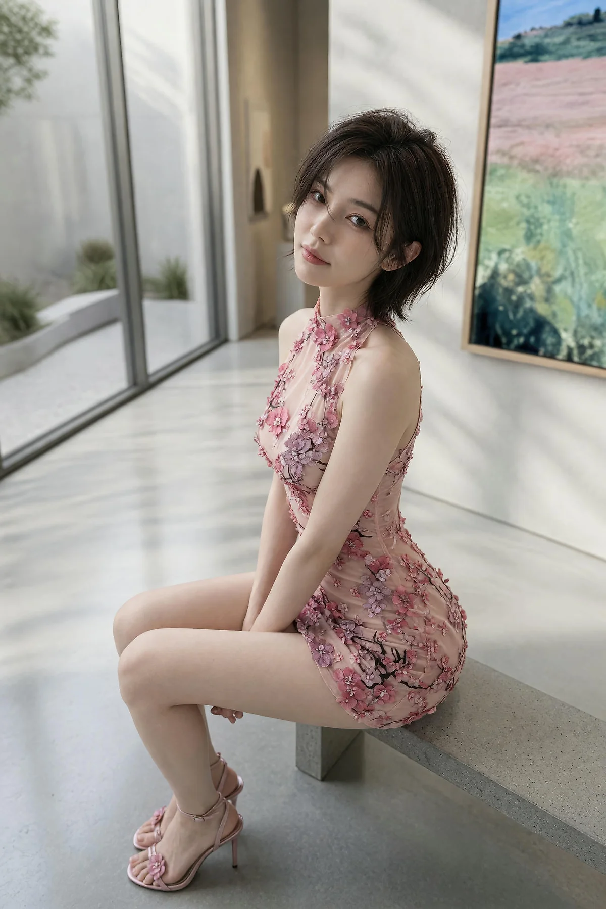 AIG  No.615 赵奚尔er旗袍桃花内衣 - 2