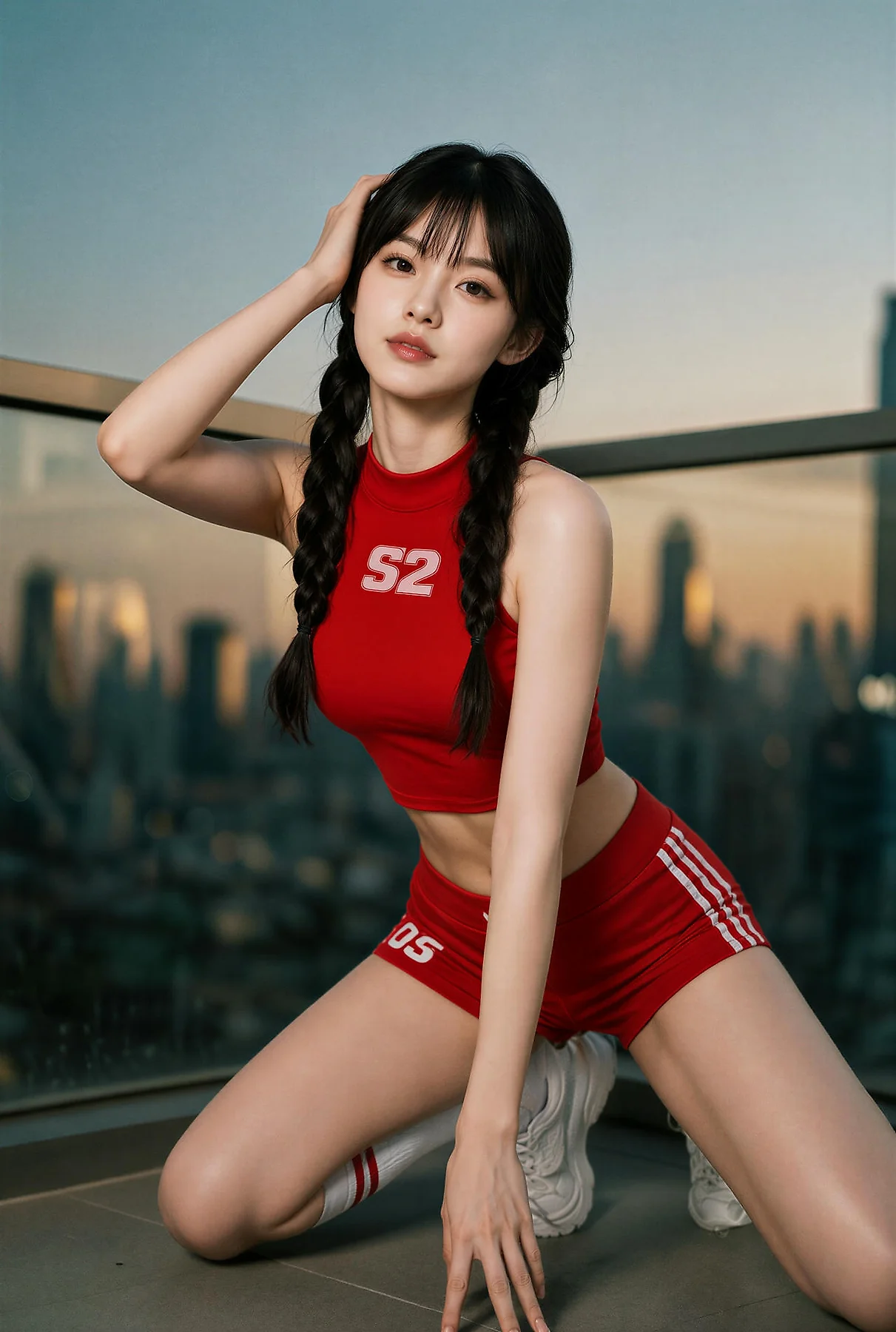AIG  No.631 暖暖红色运动套装 - 1