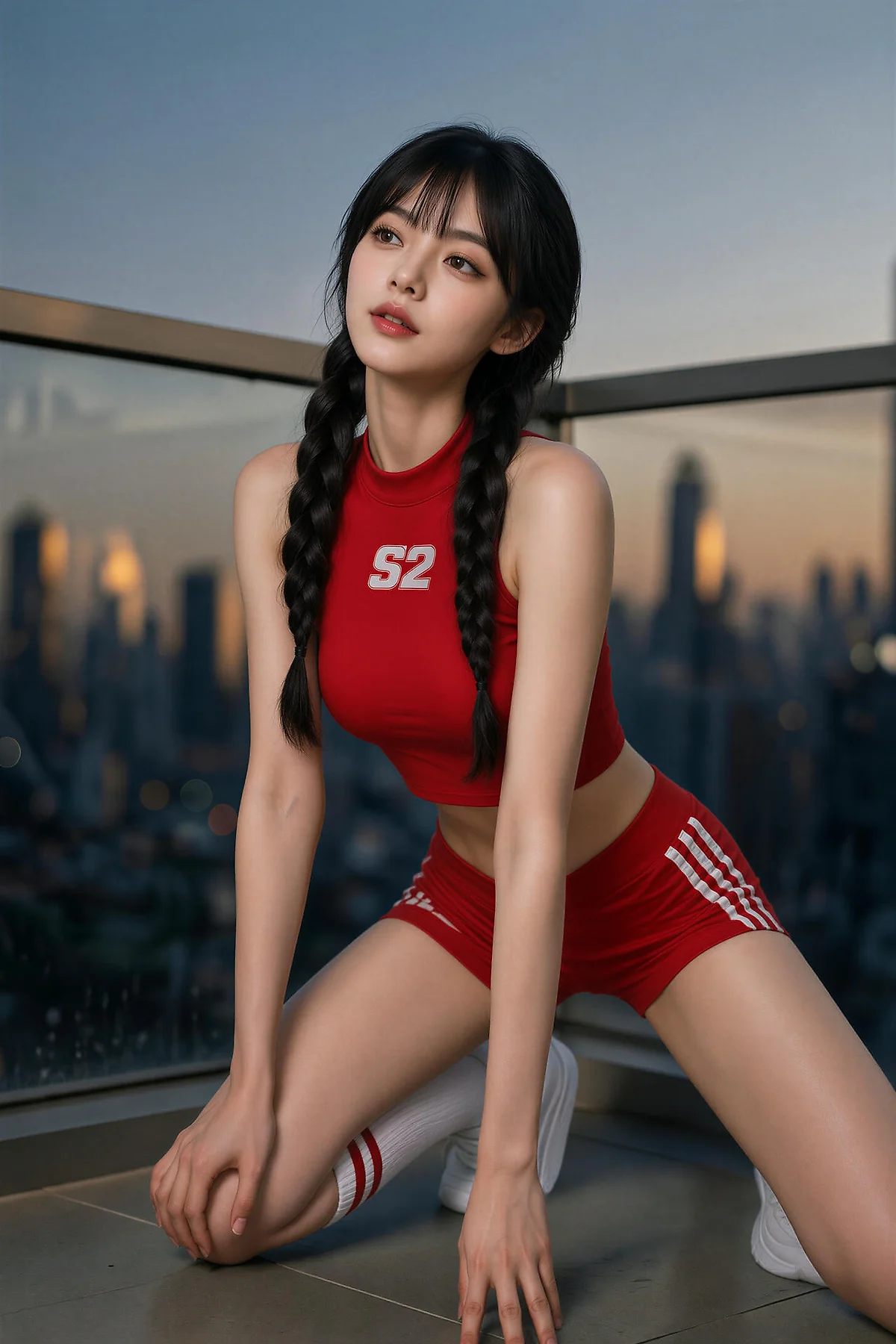 AIG  No.631 暖暖红色运动套装 - 4