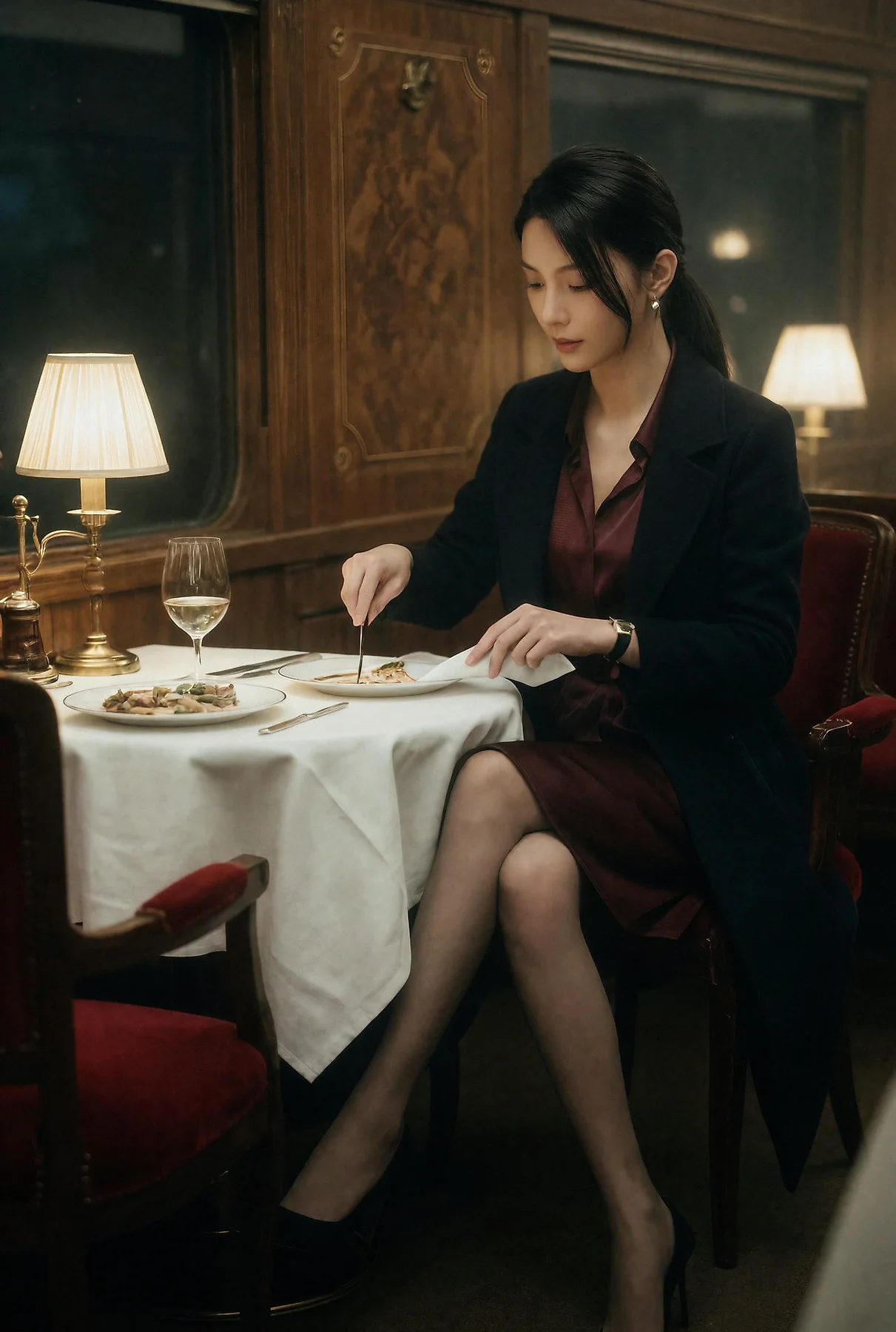 AIG  No.650 柒琪喵列车餐厅的气质美女 - 7