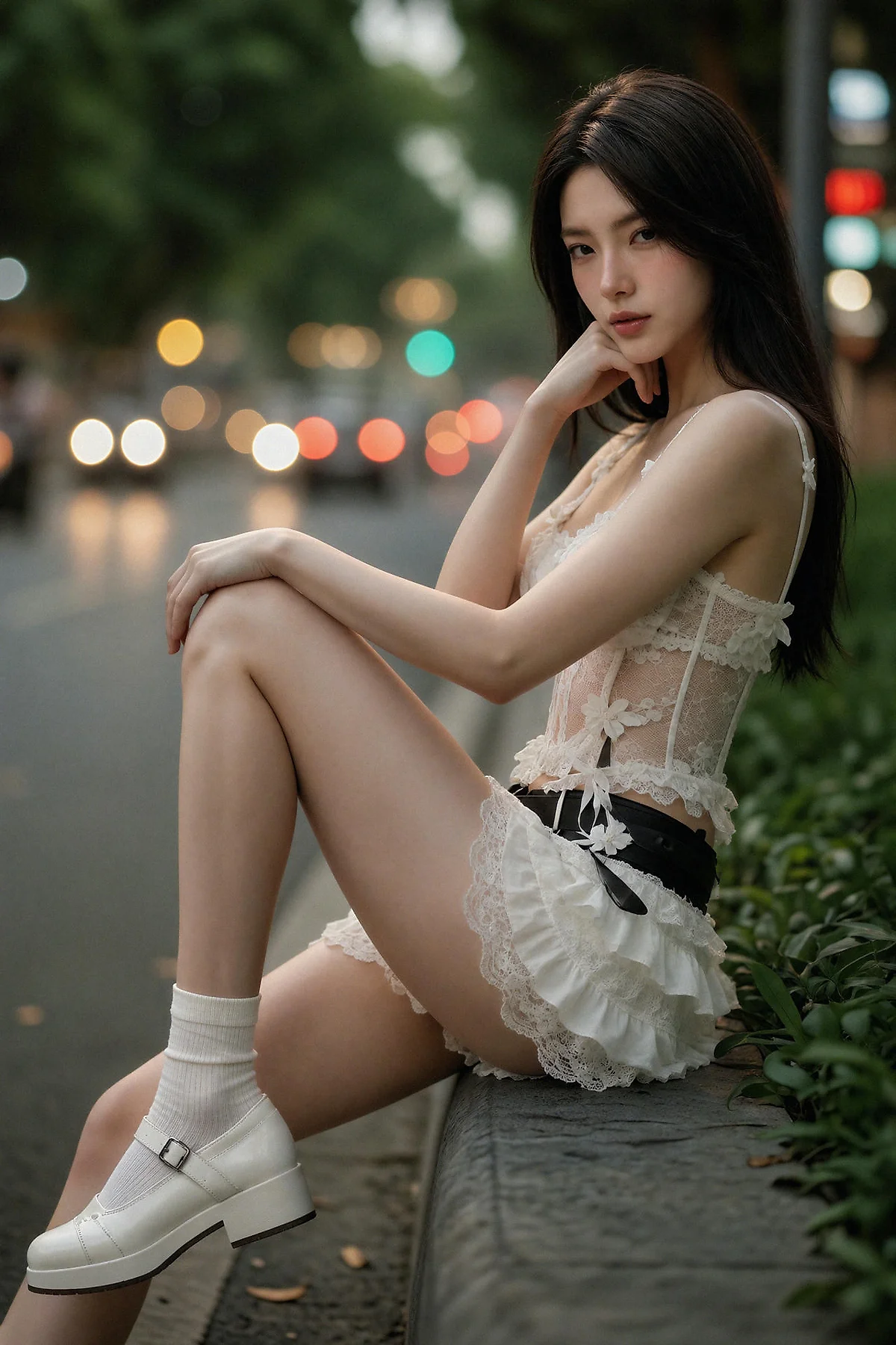 AIG  No.663  斯斯大小姐蕾丝短裙街拍 - 1