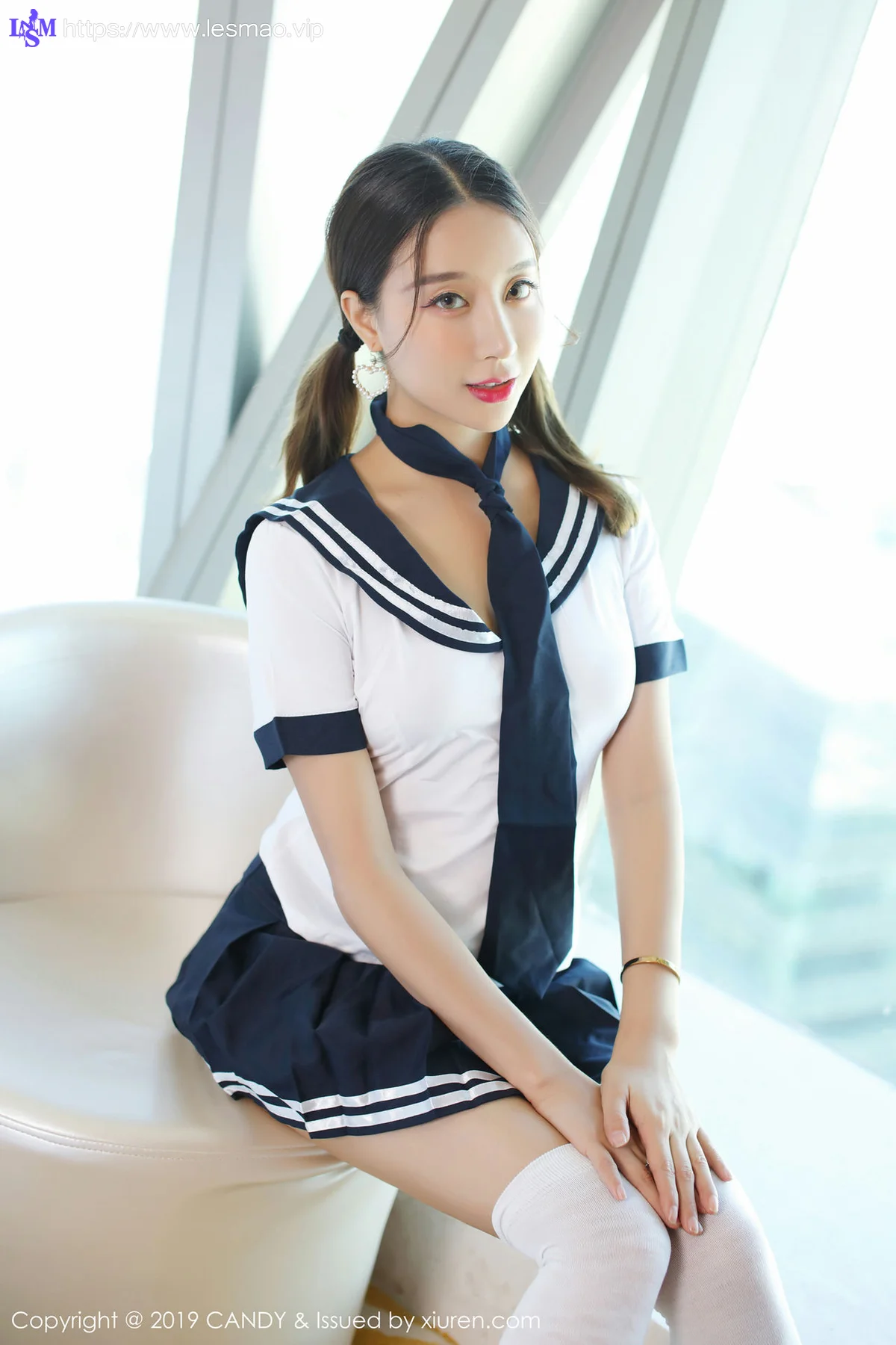 CANDY 糖果画报 Vol.073 筱慧 学生制服与丁字裤马尾少女 - 4