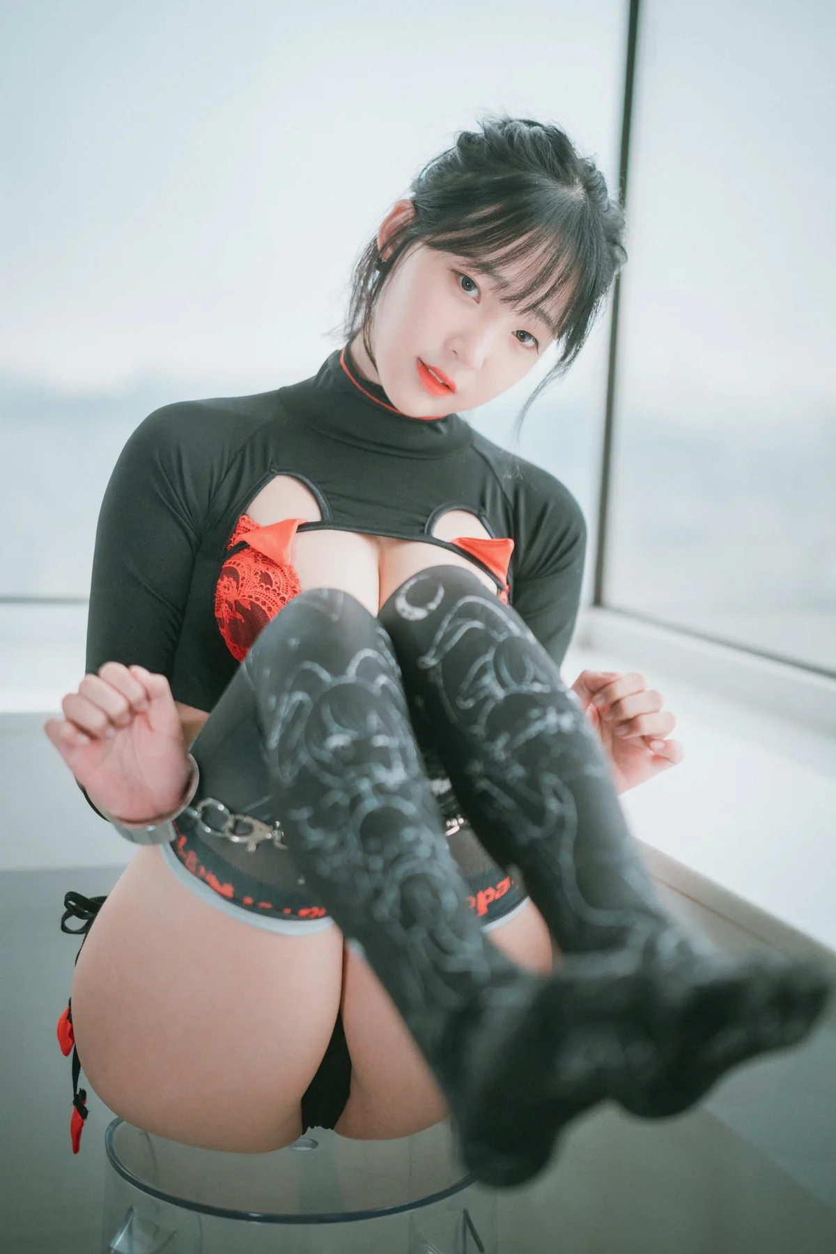 DJAWA No.049 Kang In-kyung黑丝紧身红色内衣 - 3