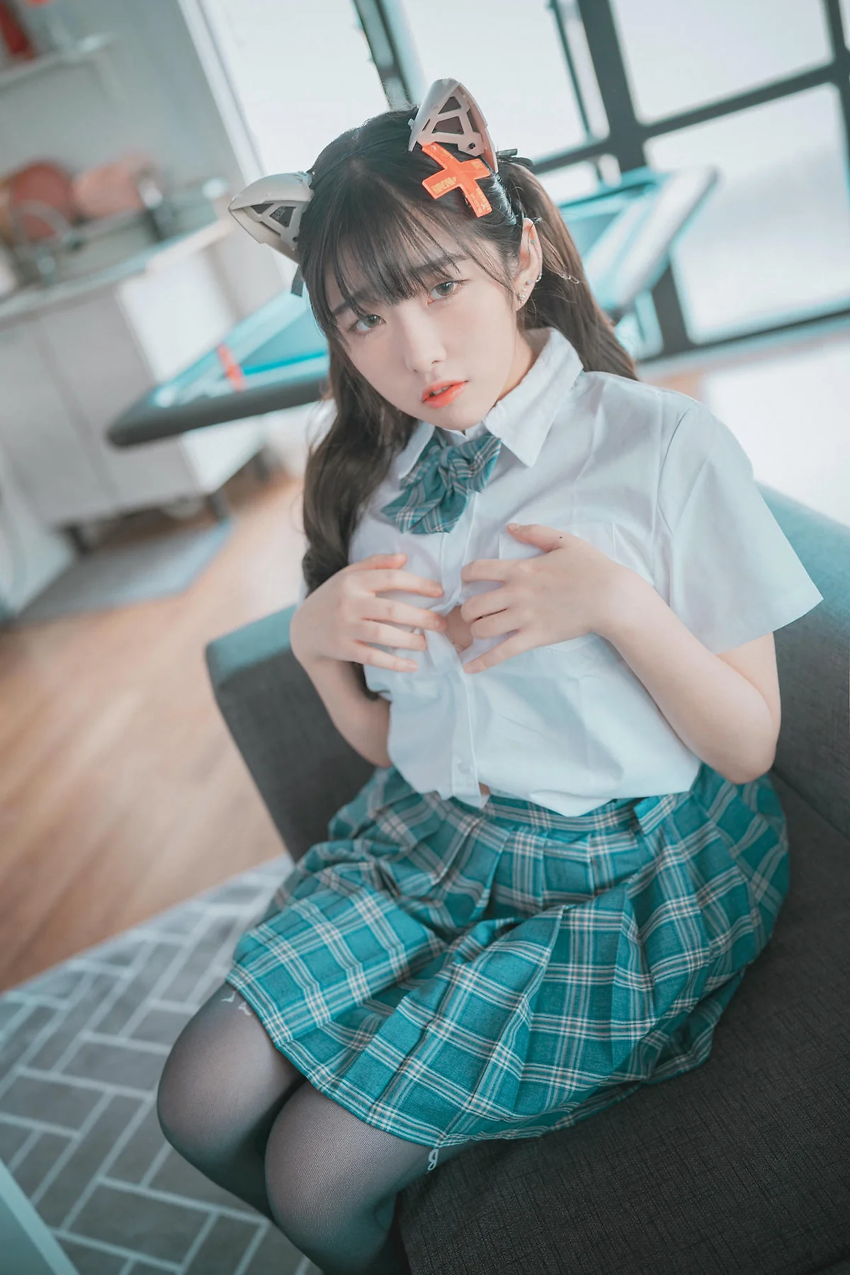DJAWA No.074 Sonson爆乳格子裙少女 - 3