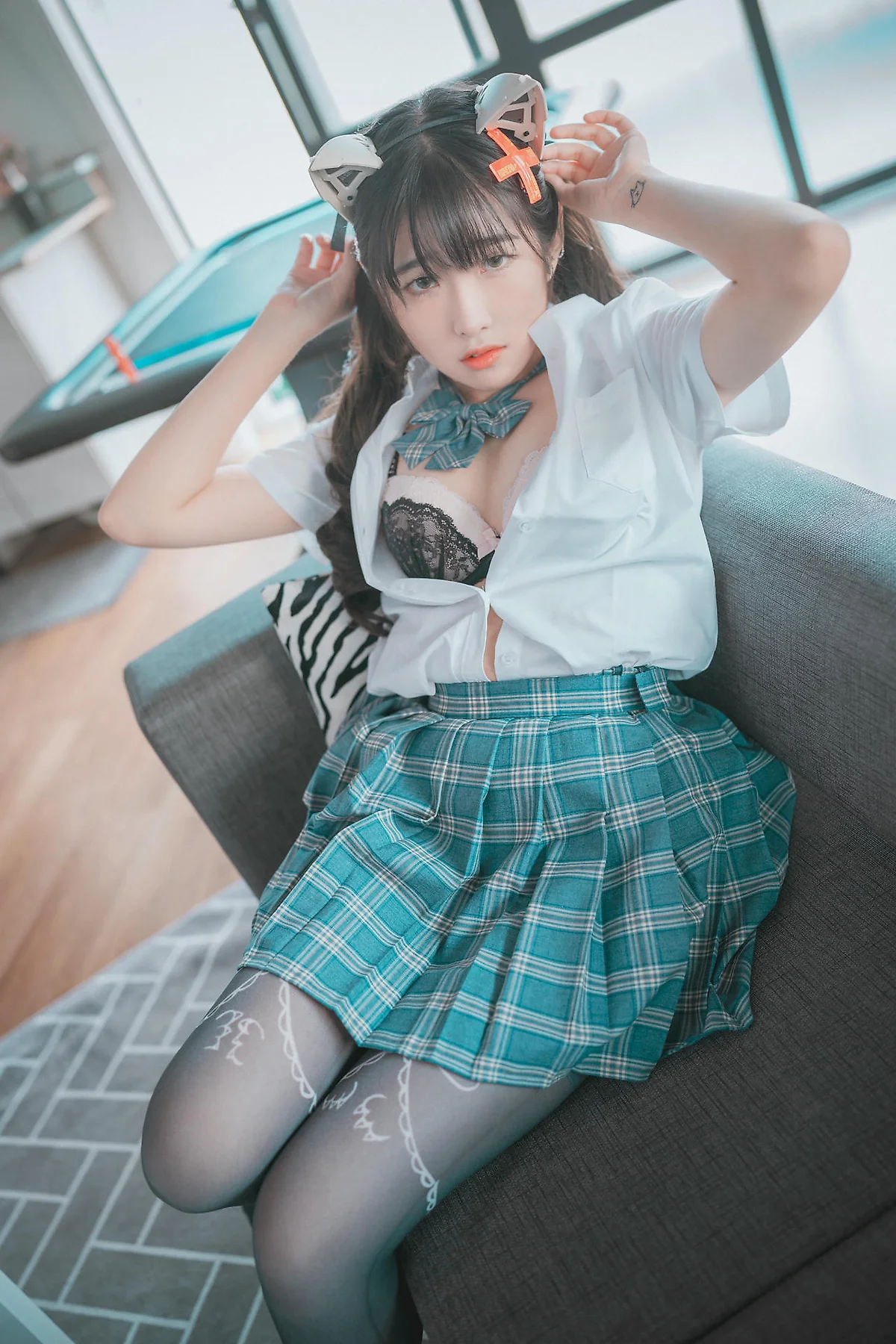 DJAWA No.074 Sonson爆乳格子裙少女 - 4