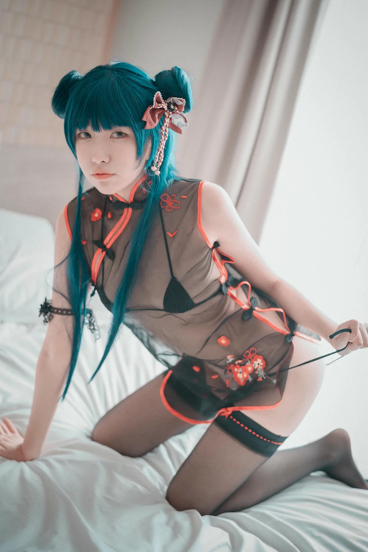 DJAWA No.077 Sonson黑丝透视上衣 - 1