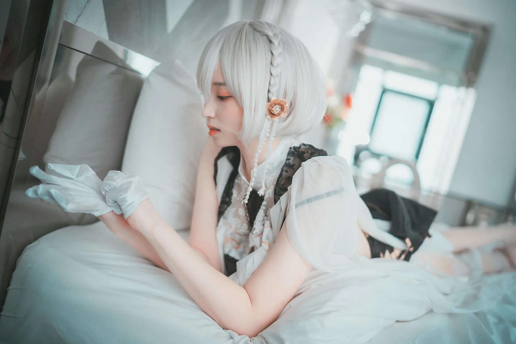 DJAWA No.083 Bambi白丝吊袜写真 - 2
