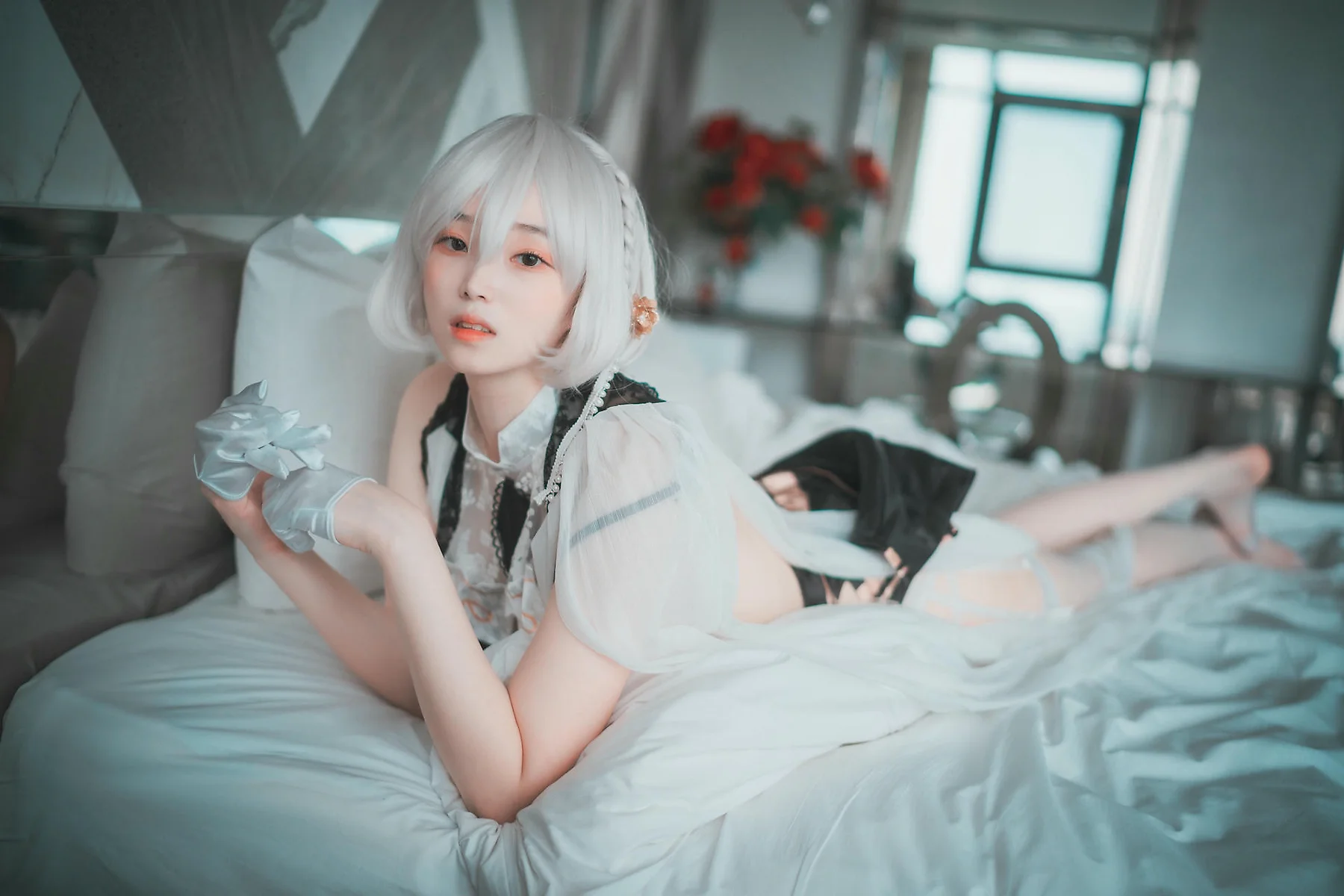 DJAWA No.083 Bambi白丝吊袜写真 - 3