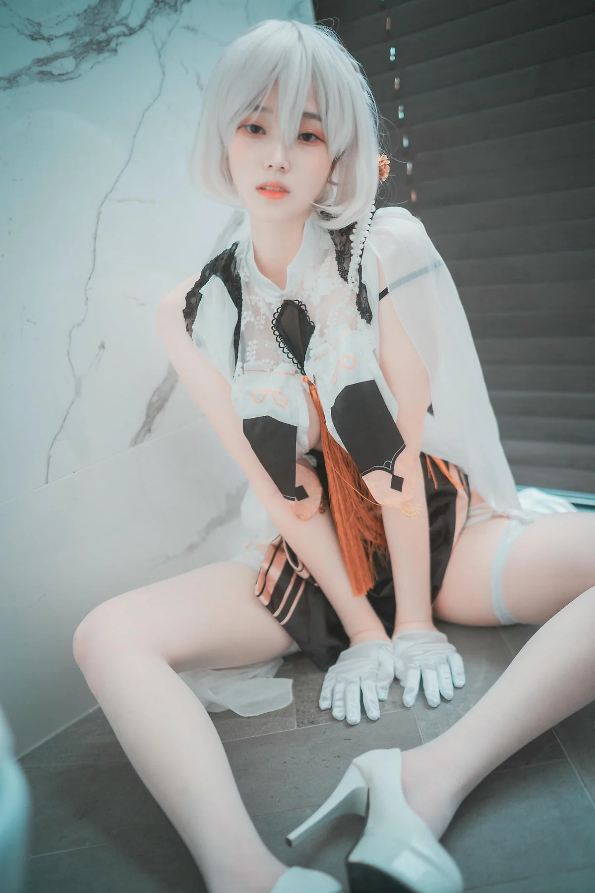 DJAWA No.083 Bambi白丝吊袜写真 - 1