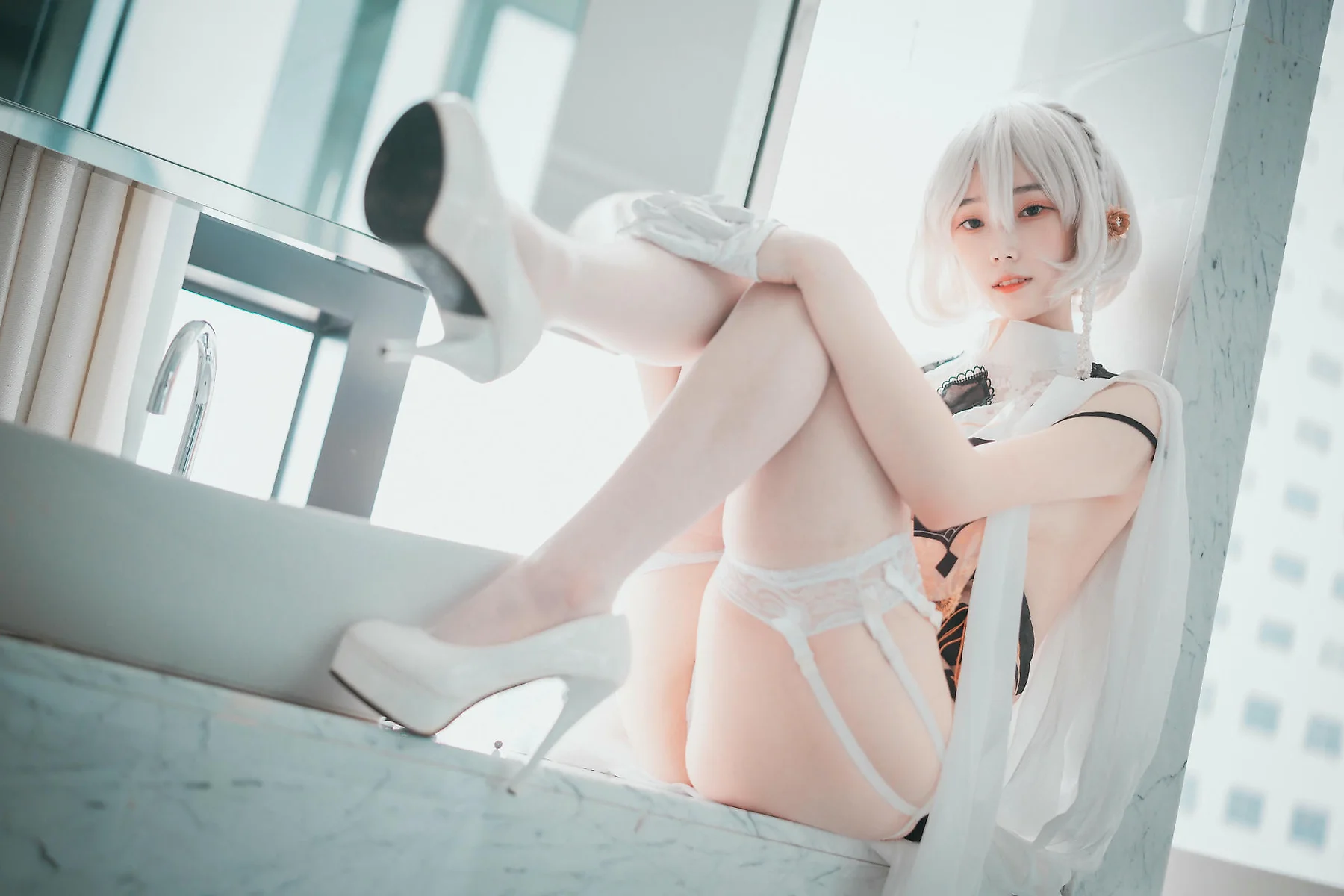 DJAWA No.083 Bambi白丝吊袜写真 - 2