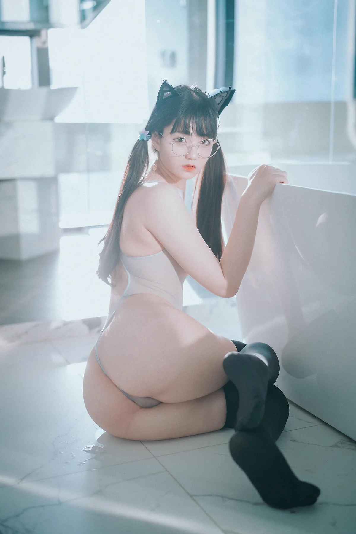 DJAWA No.111 Jeong Jenny双马尾少女灰色丝袜 - 9